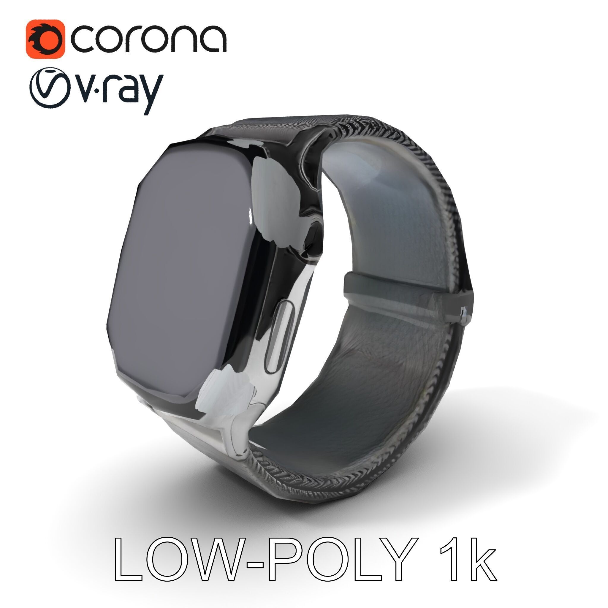 Smartwatch with Mesh Strap D Model Pack Low-poly 3D model_29