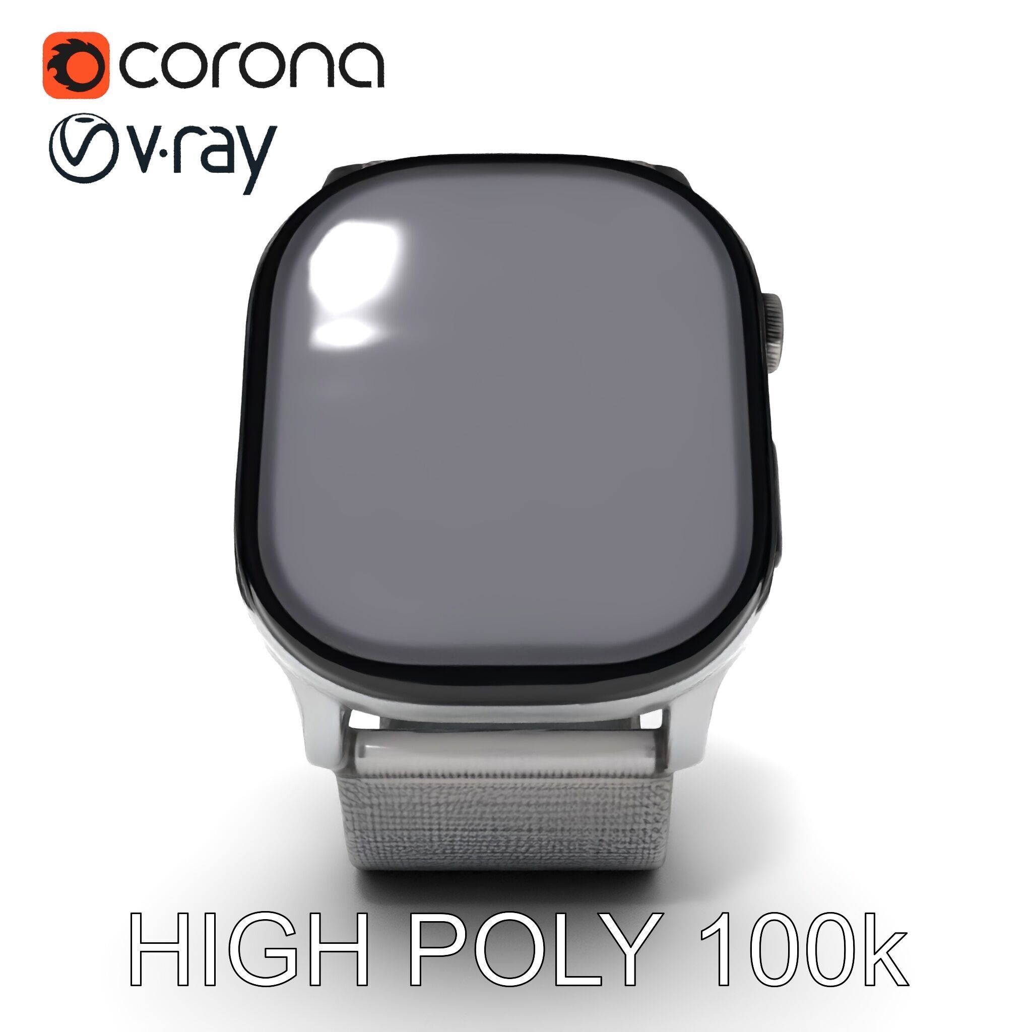 Smartwatch with Mesh Strap D Model Pack Low-poly 3D model_30