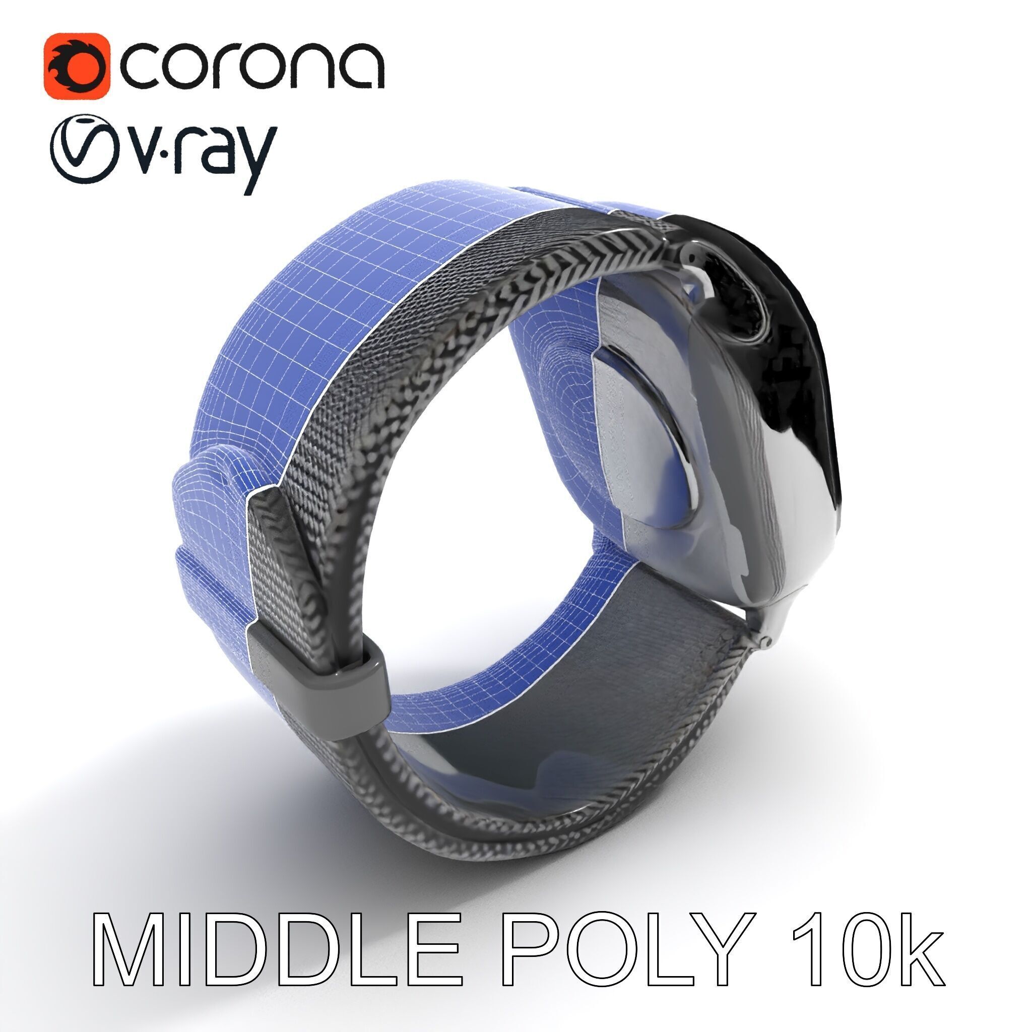 Smartwatch with Mesh Strap D Model Pack Low-poly 3D model_28