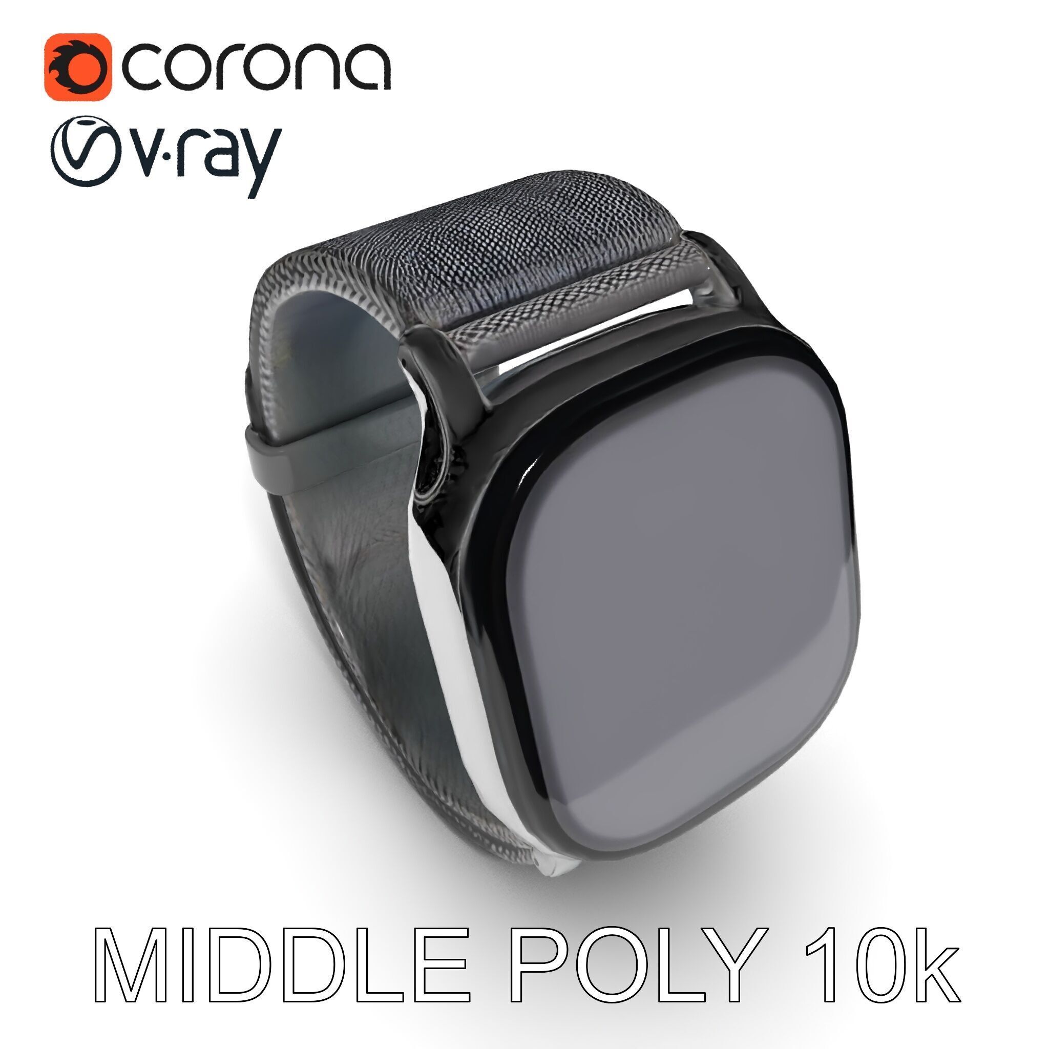 Smartwatch with Mesh Strap D Model Pack Low-poly 3D model_25