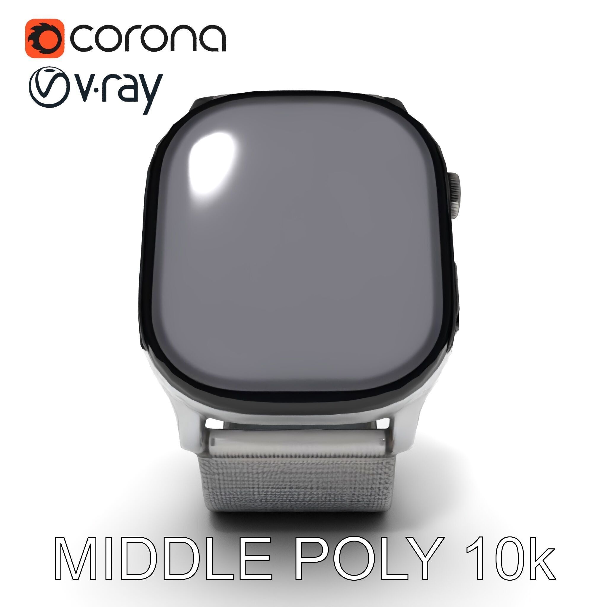 Smartwatch with Mesh Strap D Model Pack Low-poly 3D model_13
