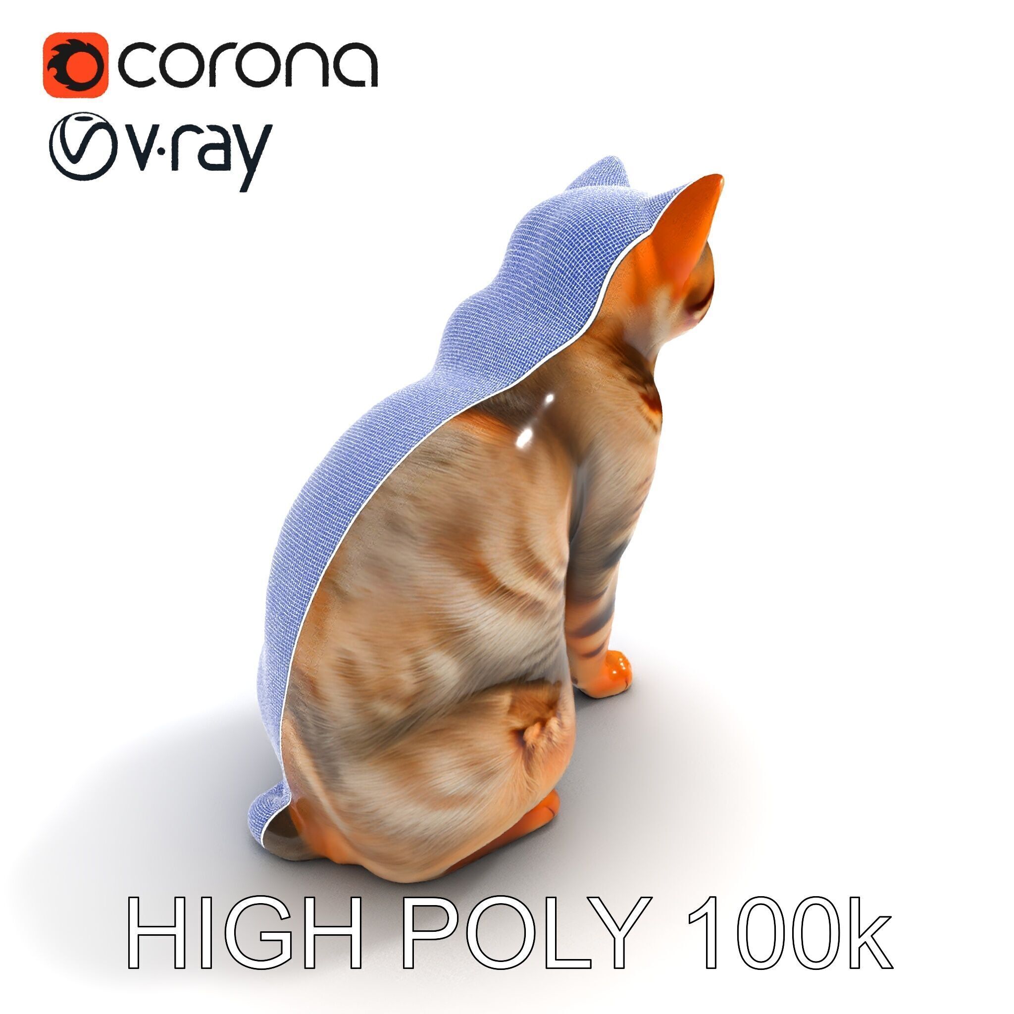 Realistic Cat Model Pack for Animation and Game Environments Low-poly 3D model_8