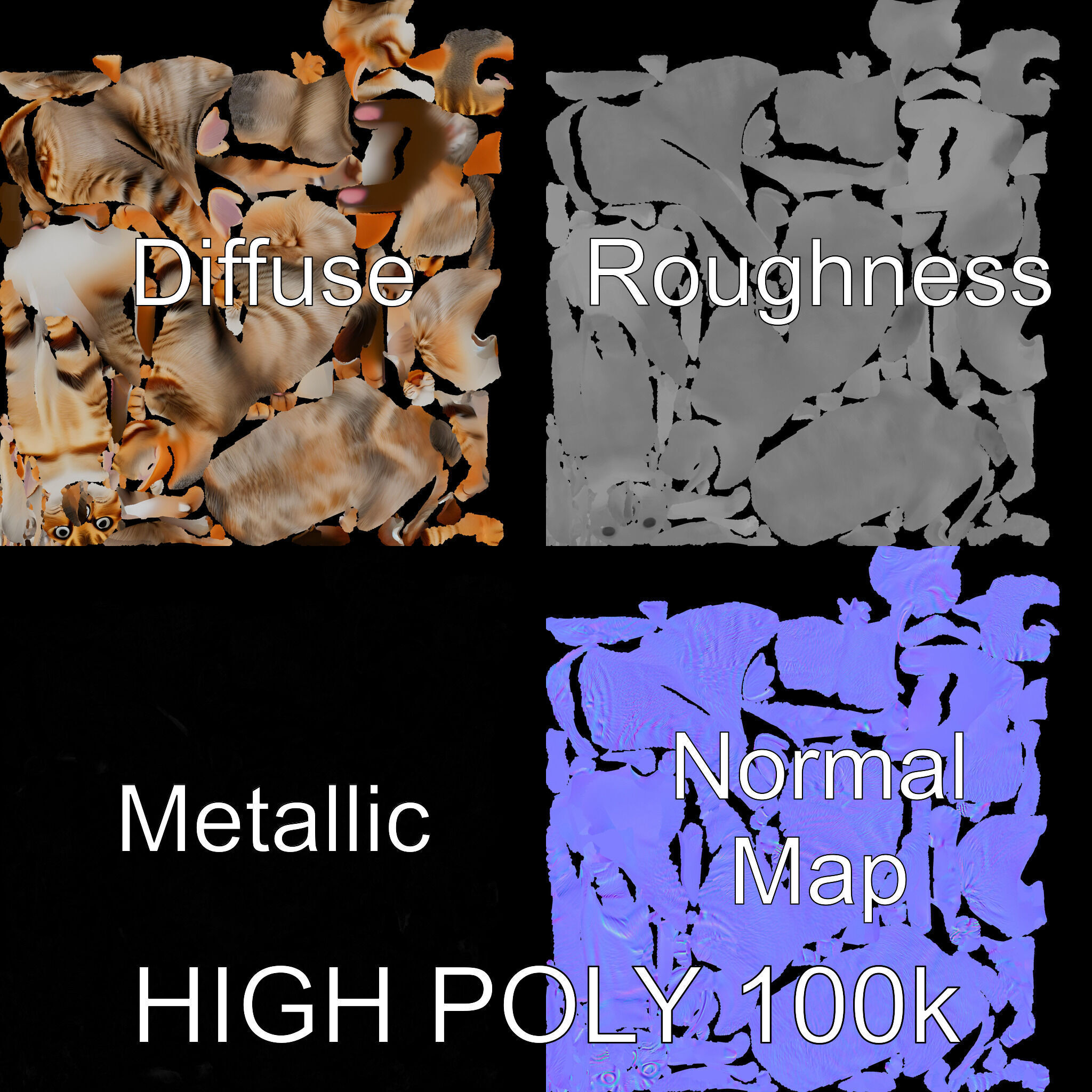 Realistic Cat Model Pack for Animation and Game Environments Low-poly 3D model_2