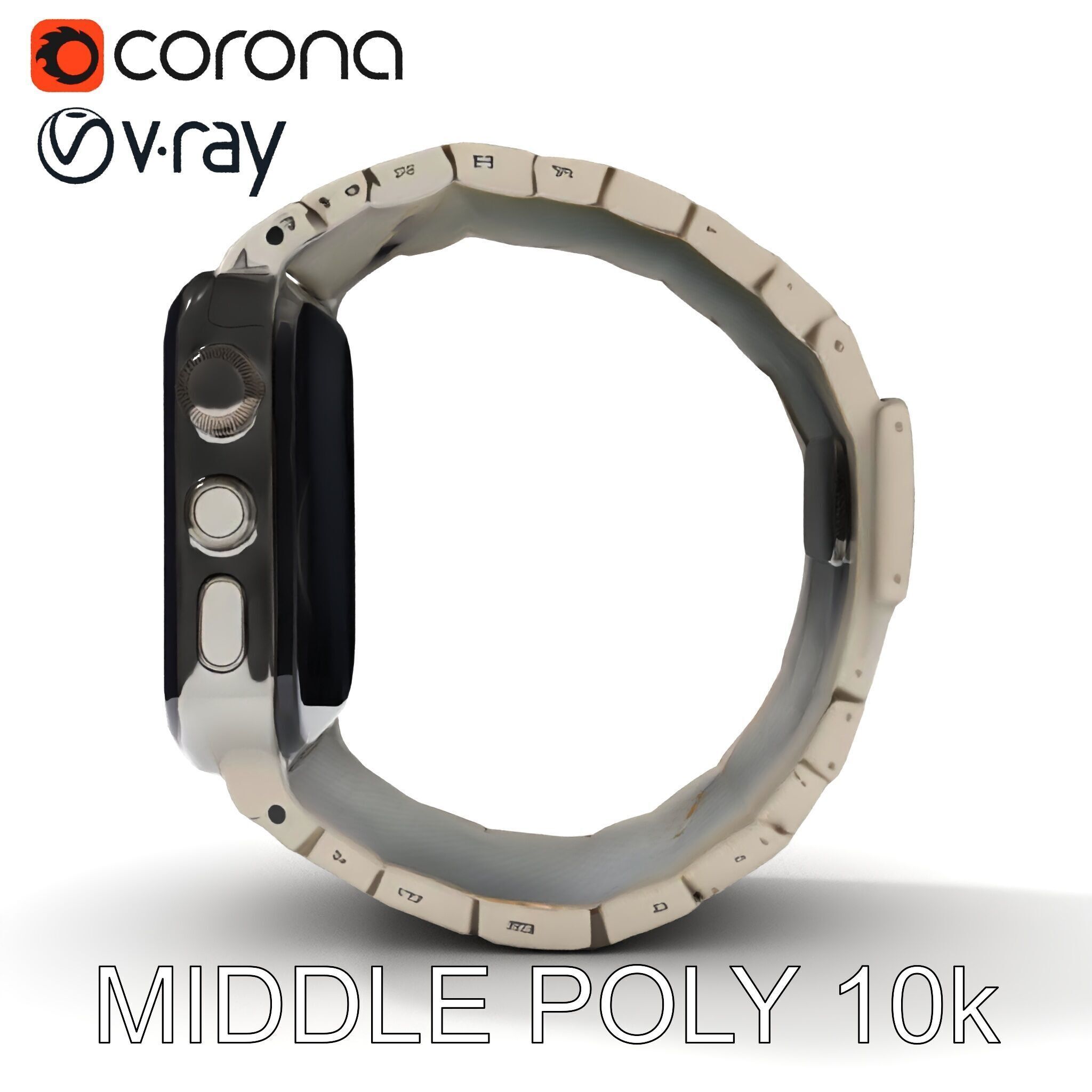 Smartwatch Model Pack with Premium Metal Finish Low-poly 3D model_14