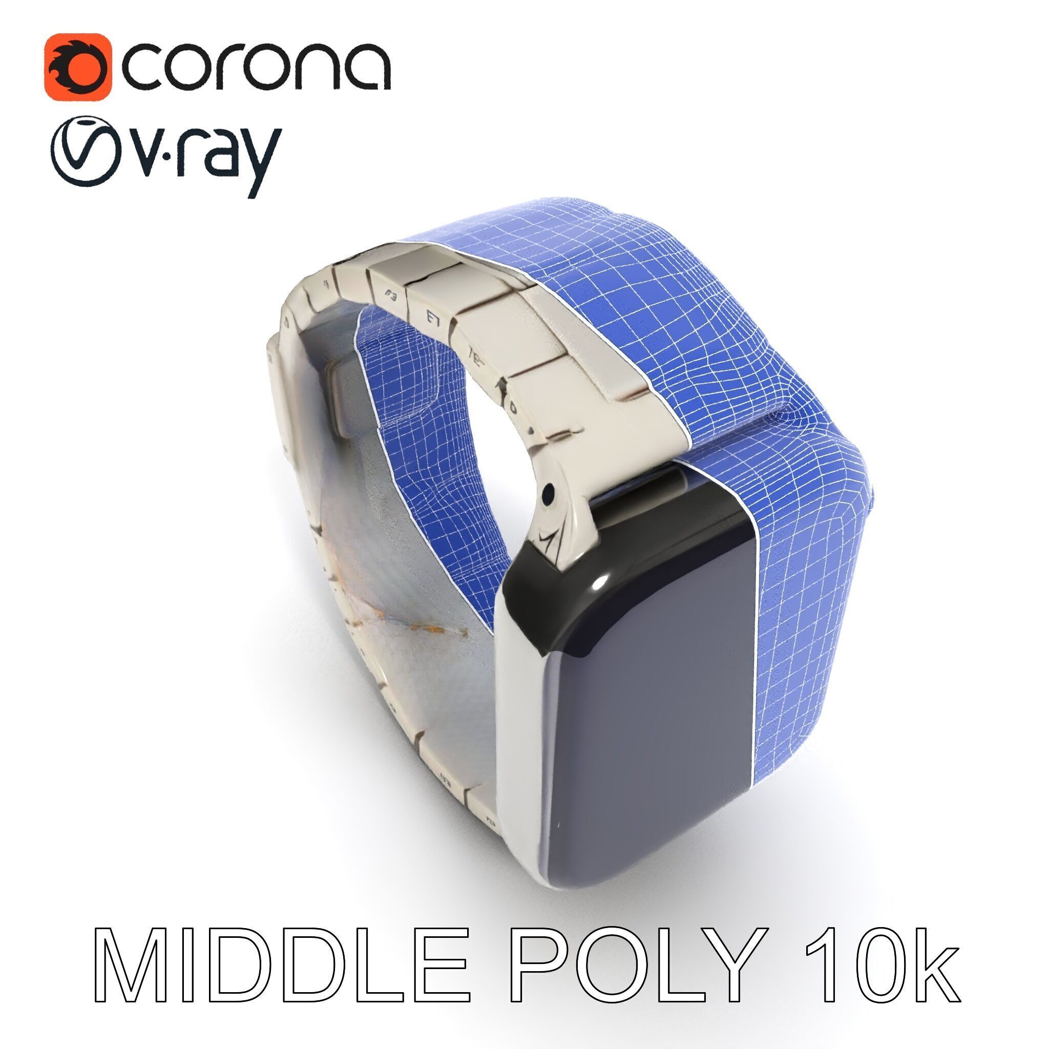 Smartwatch Model Pack with Premium Metal Finish Low-poly 3D model_30