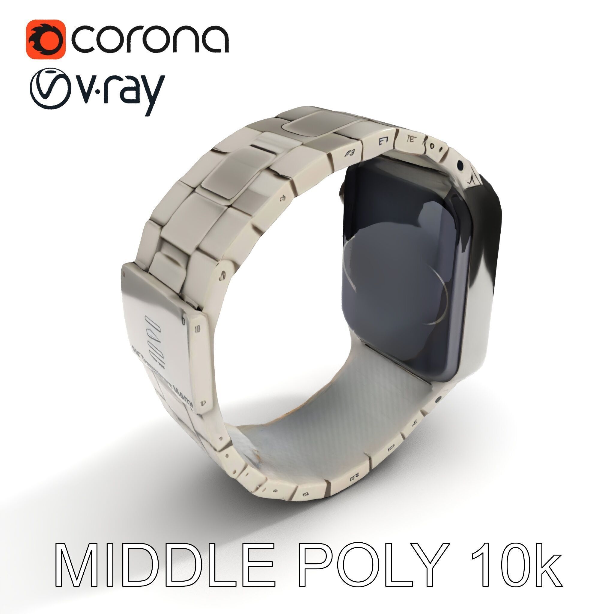 Smartwatch Model Pack with Premium Metal Finish Low-poly 3D model_12