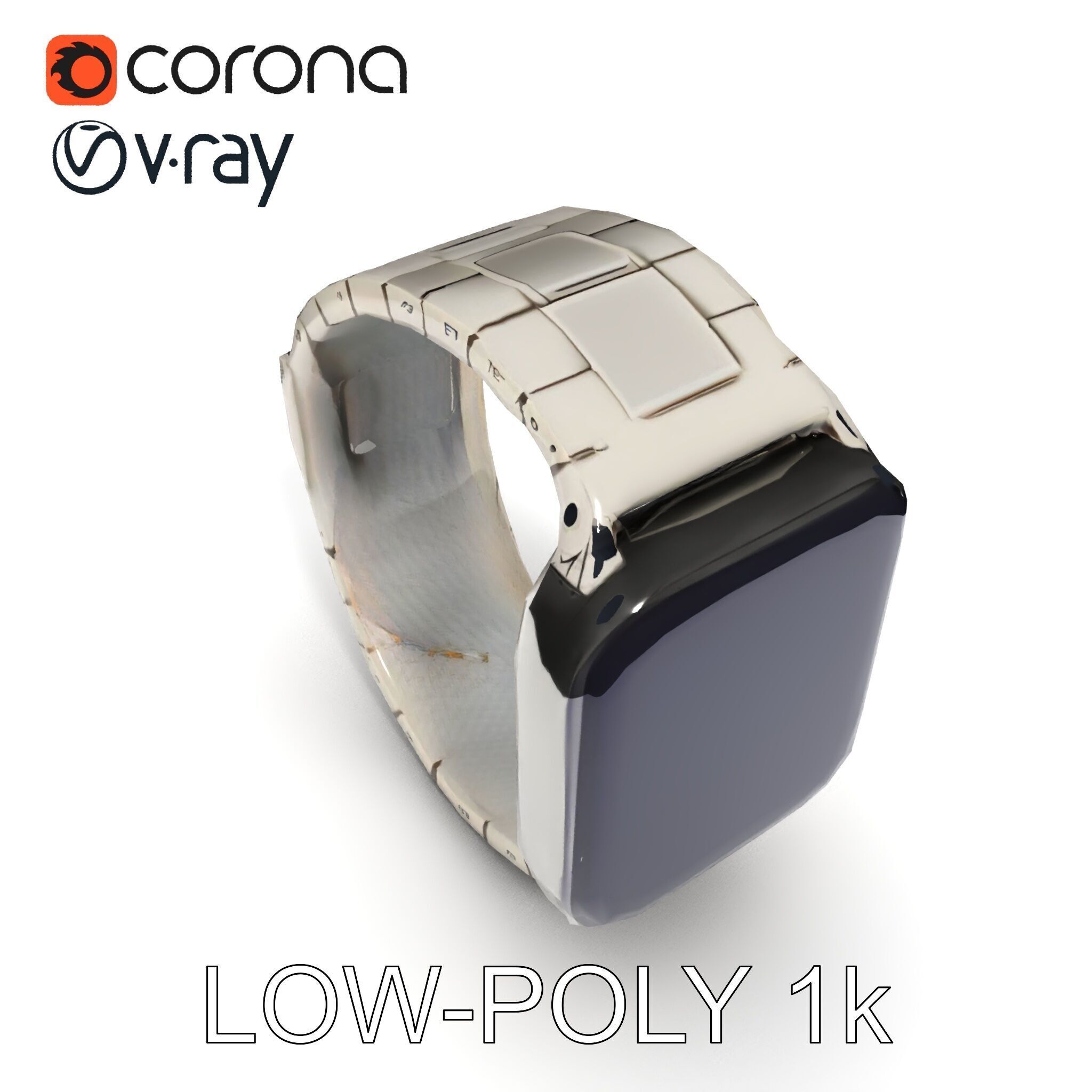 Smartwatch Model Pack with Premium Metal Finish Low-poly 3D model_28