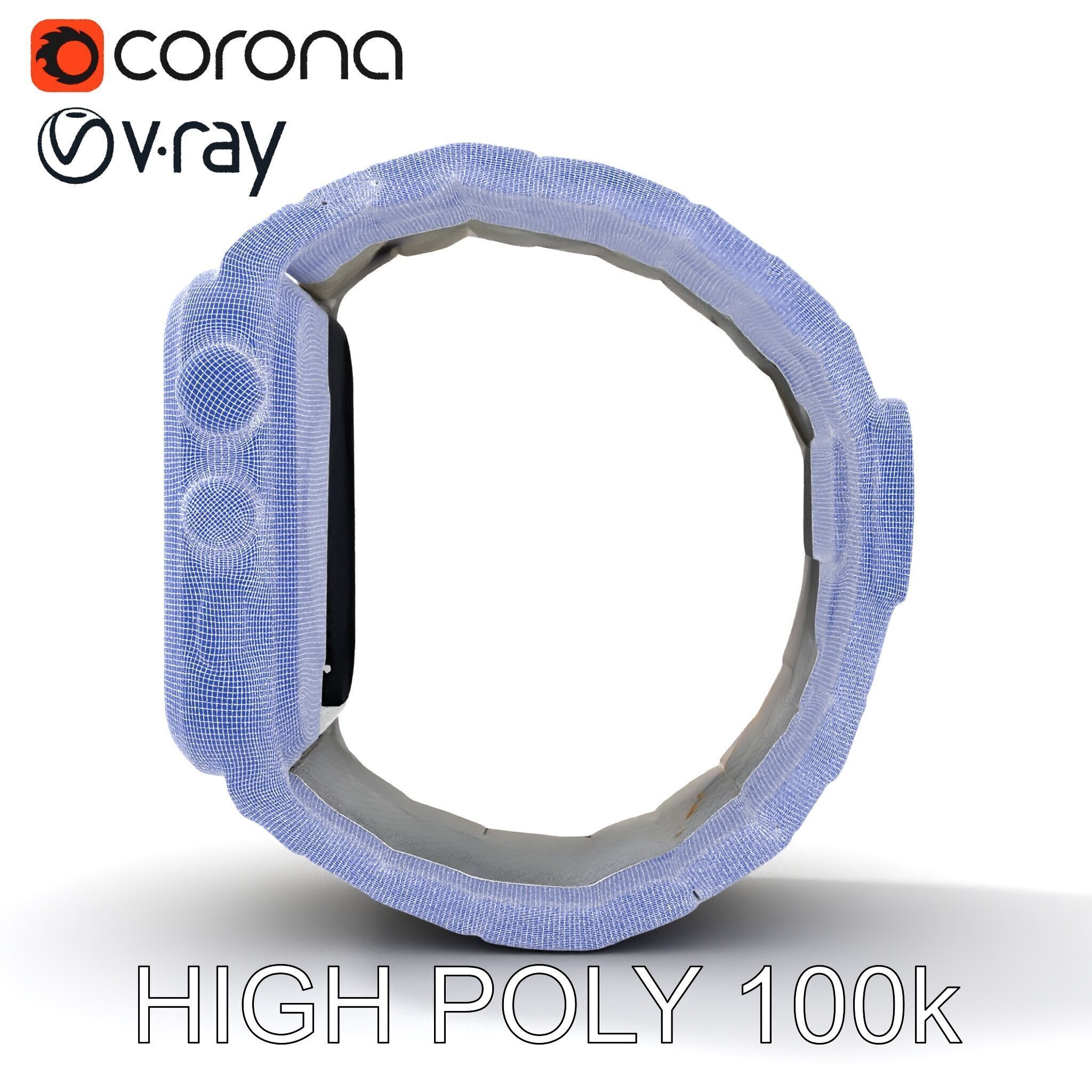 Smartwatch Model Pack with Premium Metal Finish Low-poly 3D model_26