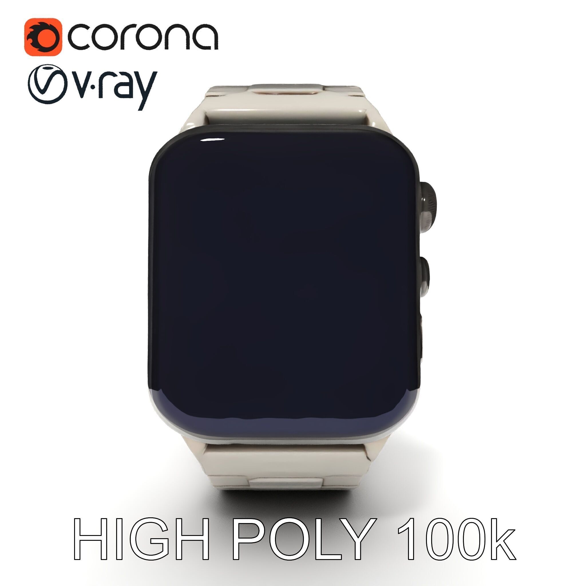 Smartwatch Model Pack with Premium Metal Finish Low-poly 3D model_20