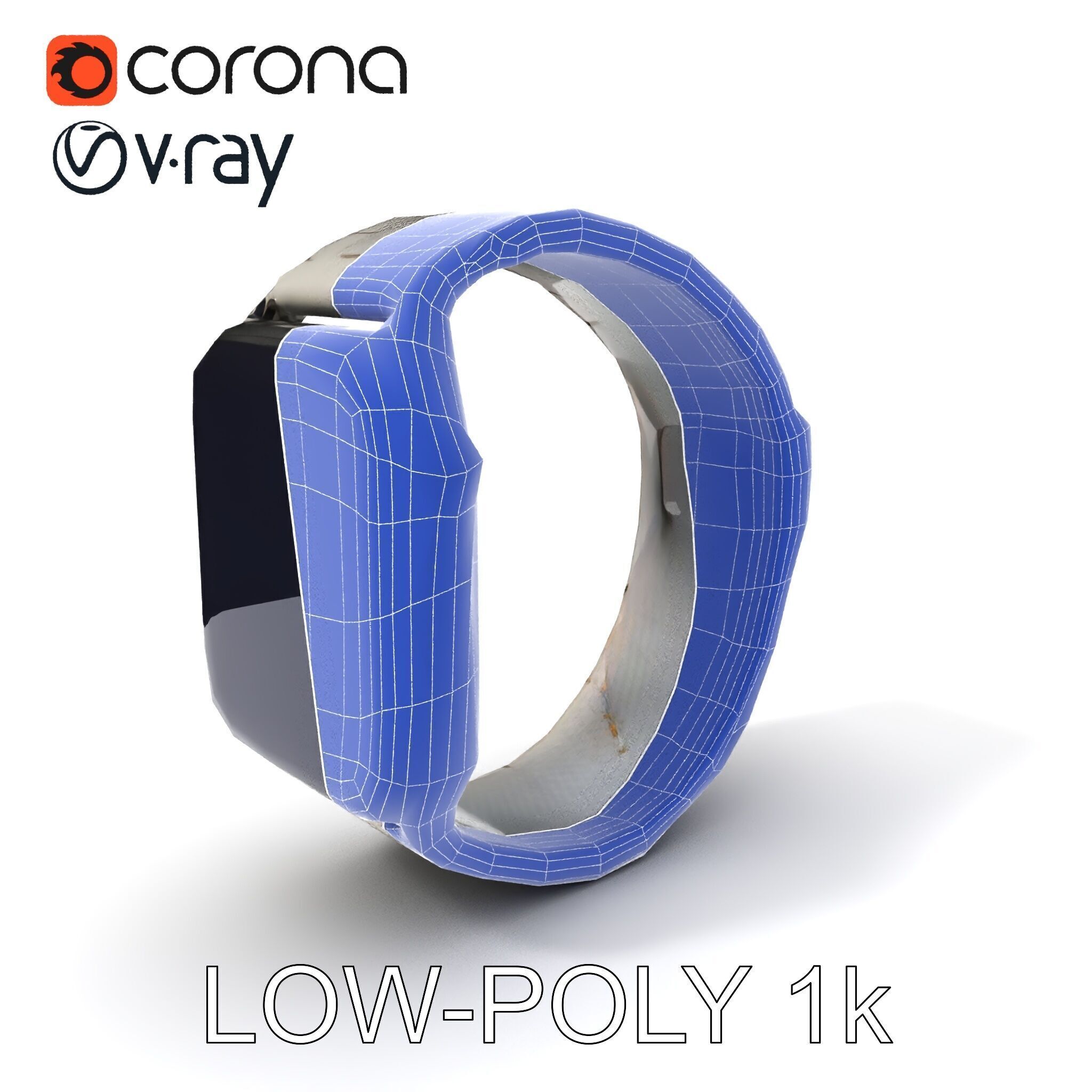 Smartwatch Model Pack with Premium Metal Finish Low-poly 3D model_13