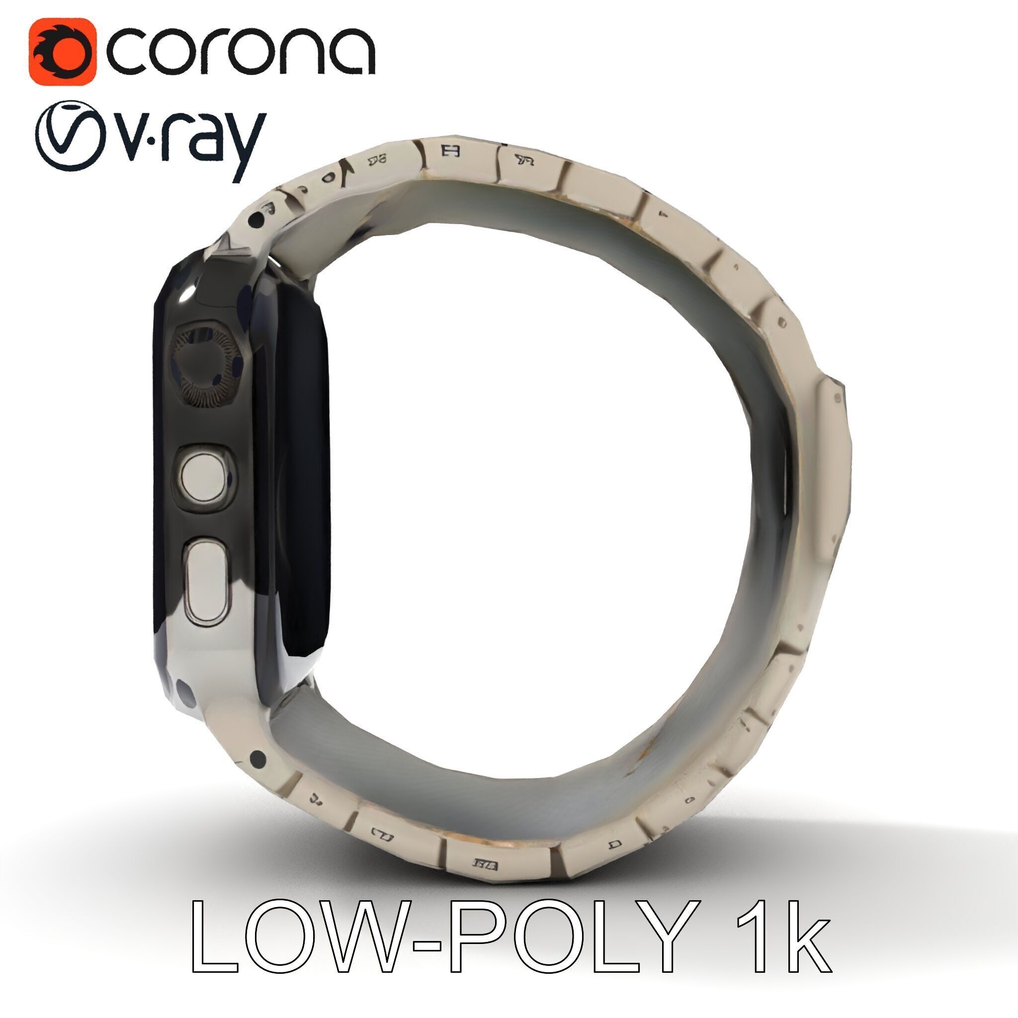 Smartwatch Model Pack with Premium Metal Finish Low-poly 3D model_34