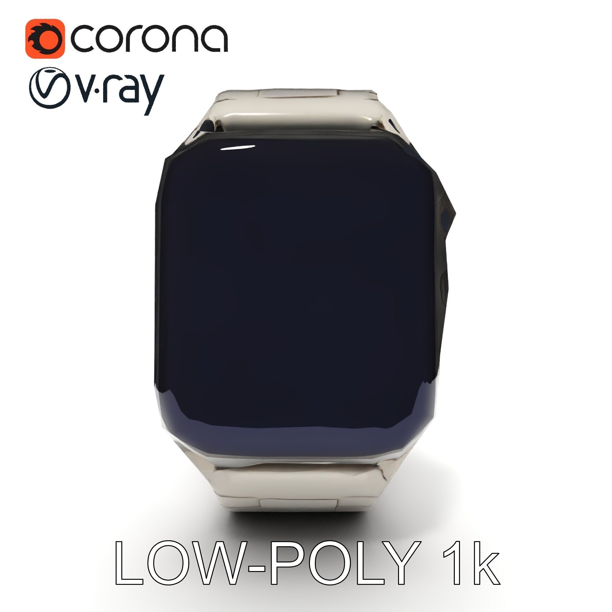 Smartwatch Model Pack with Premium Metal Finish Low-poly 3D model_22