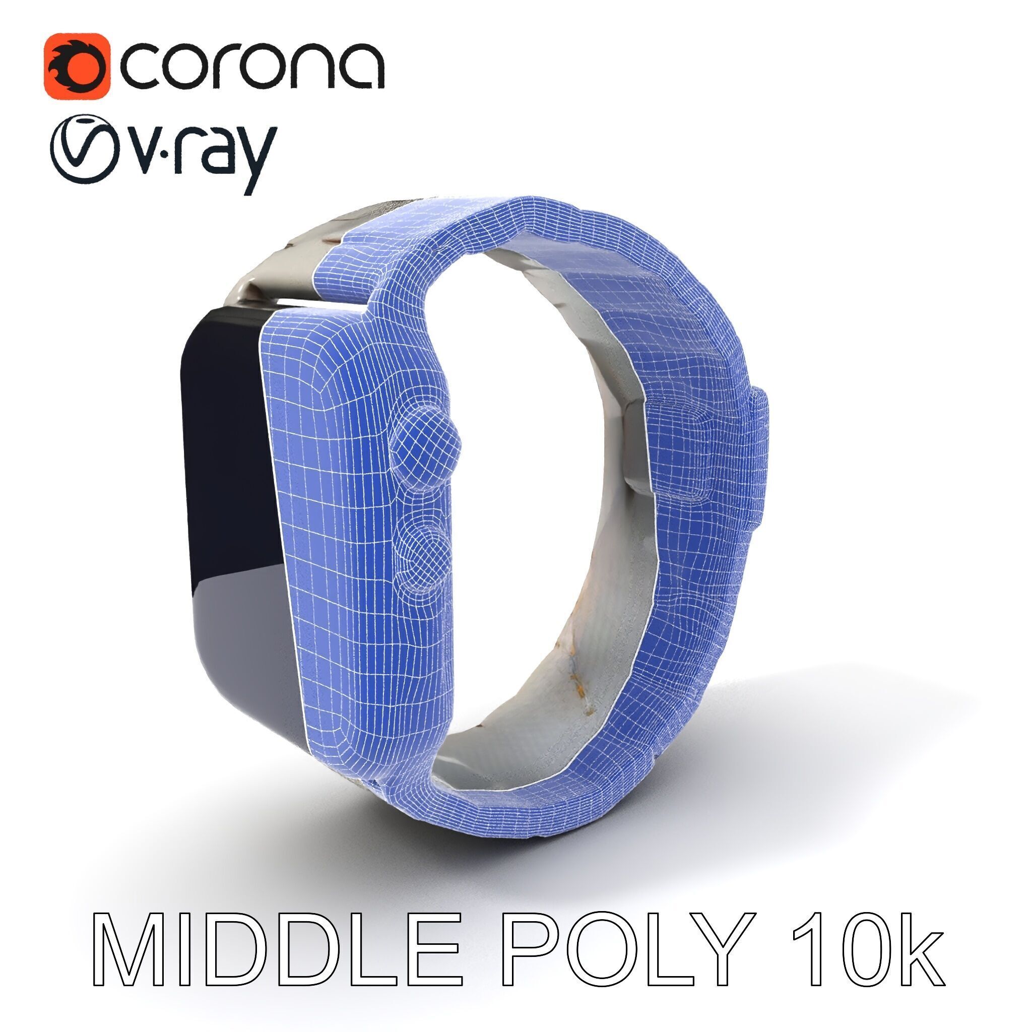Smartwatch Model Pack with Premium Metal Finish Low-poly 3D model_9