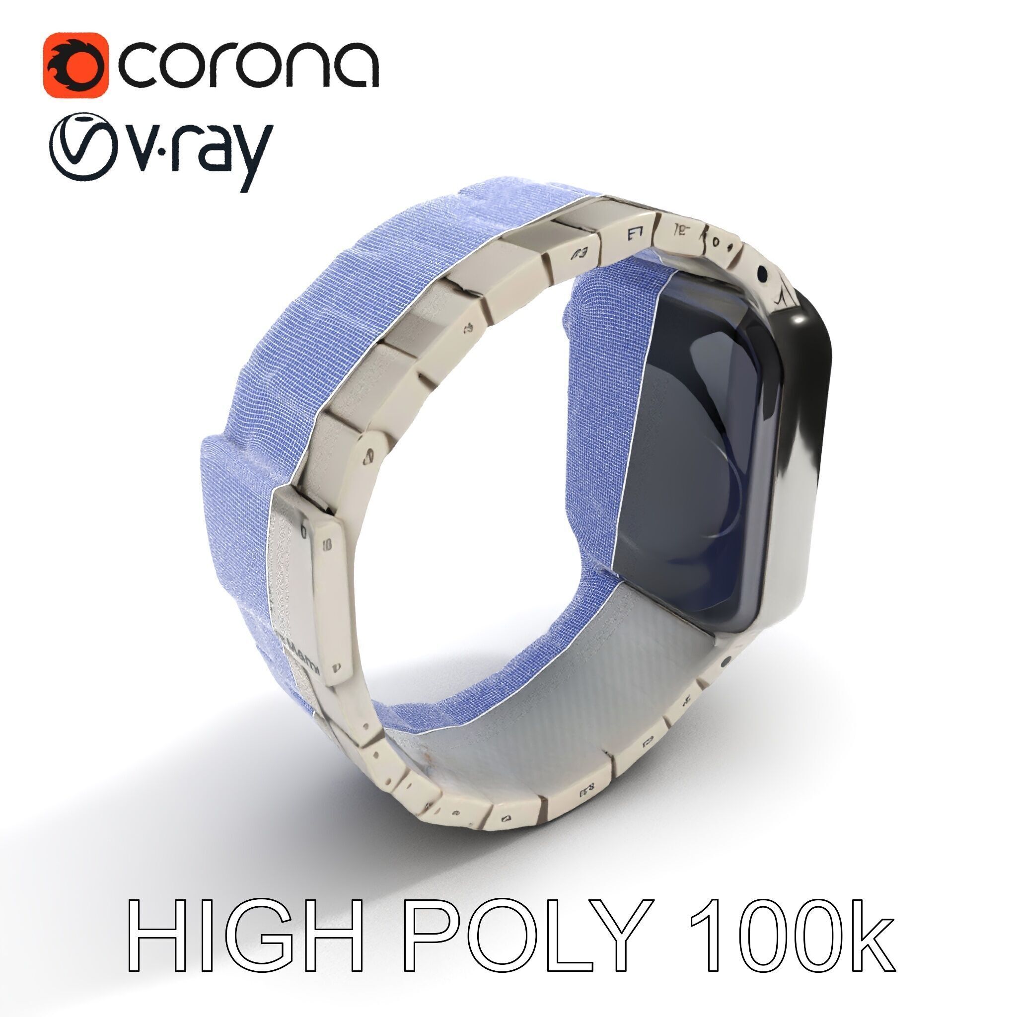 Smartwatch Model Pack with Premium Metal Finish Low-poly 3D model_29