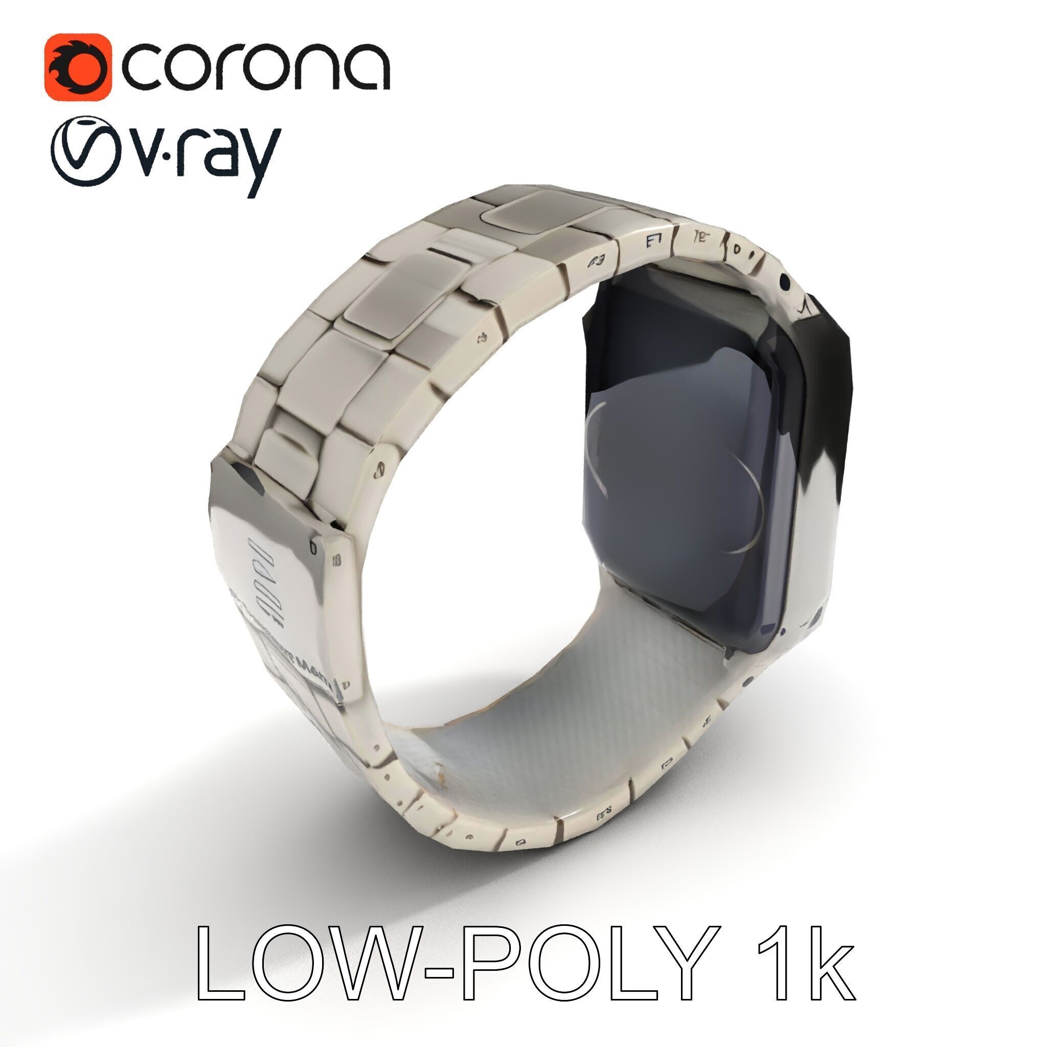 Smartwatch Model Pack with Premium Metal Finish Low-poly 3D model_25