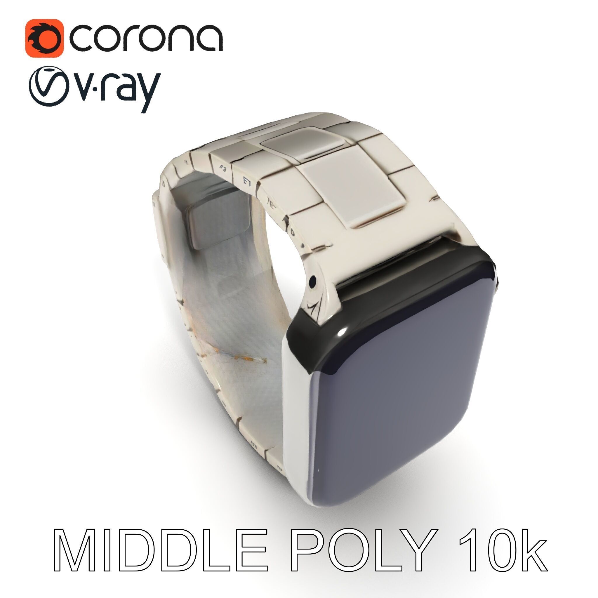 Smartwatch Model Pack with Premium Metal Finish Low-poly 3D model_24
