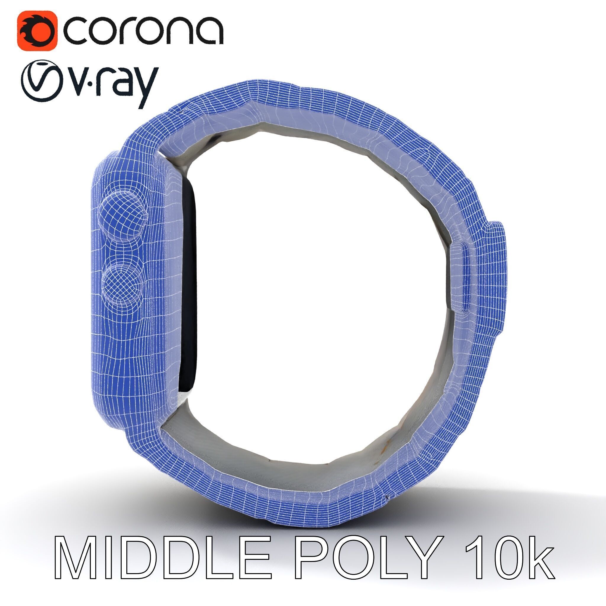 Smartwatch Model Pack with Premium Metal Finish Low-poly 3D model_16