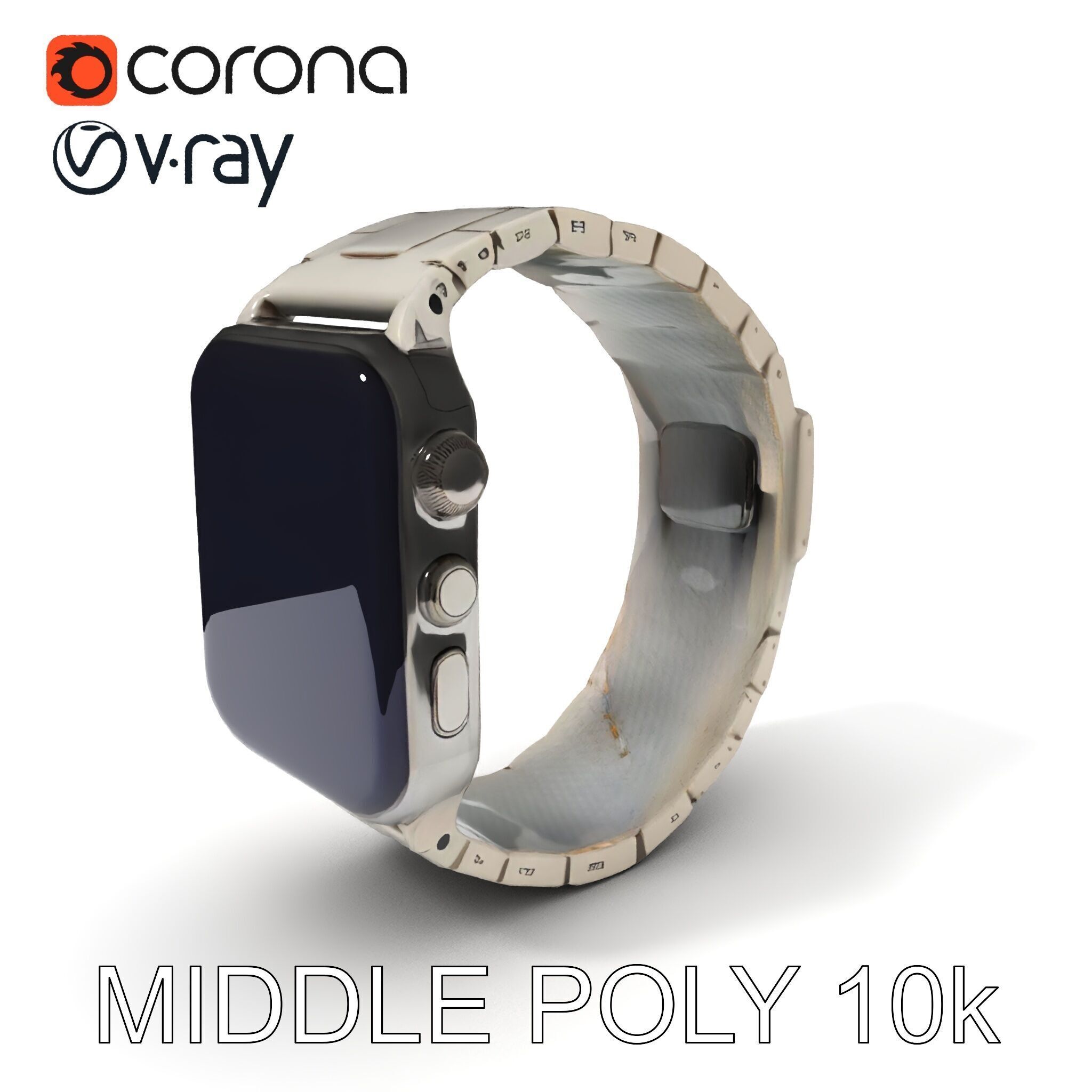 Smartwatch Model Pack with Premium Metal Finish Low-poly 3D model_6
