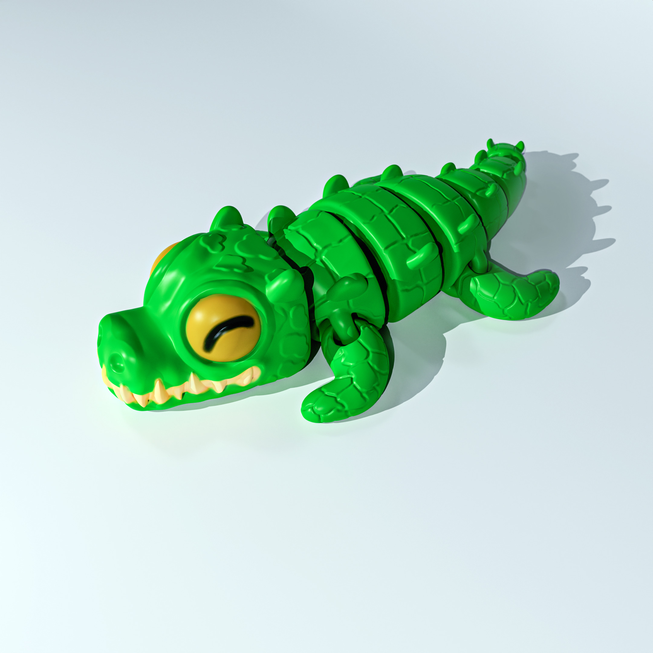 FLEXI CROCODILE PRINT IN PLACE Free 3D print model_2