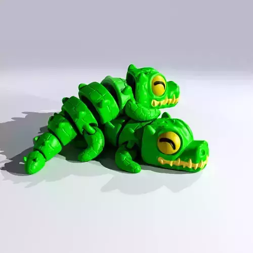 FLEXI CROCODILE PRINT IN PLACE Free 3D print model
