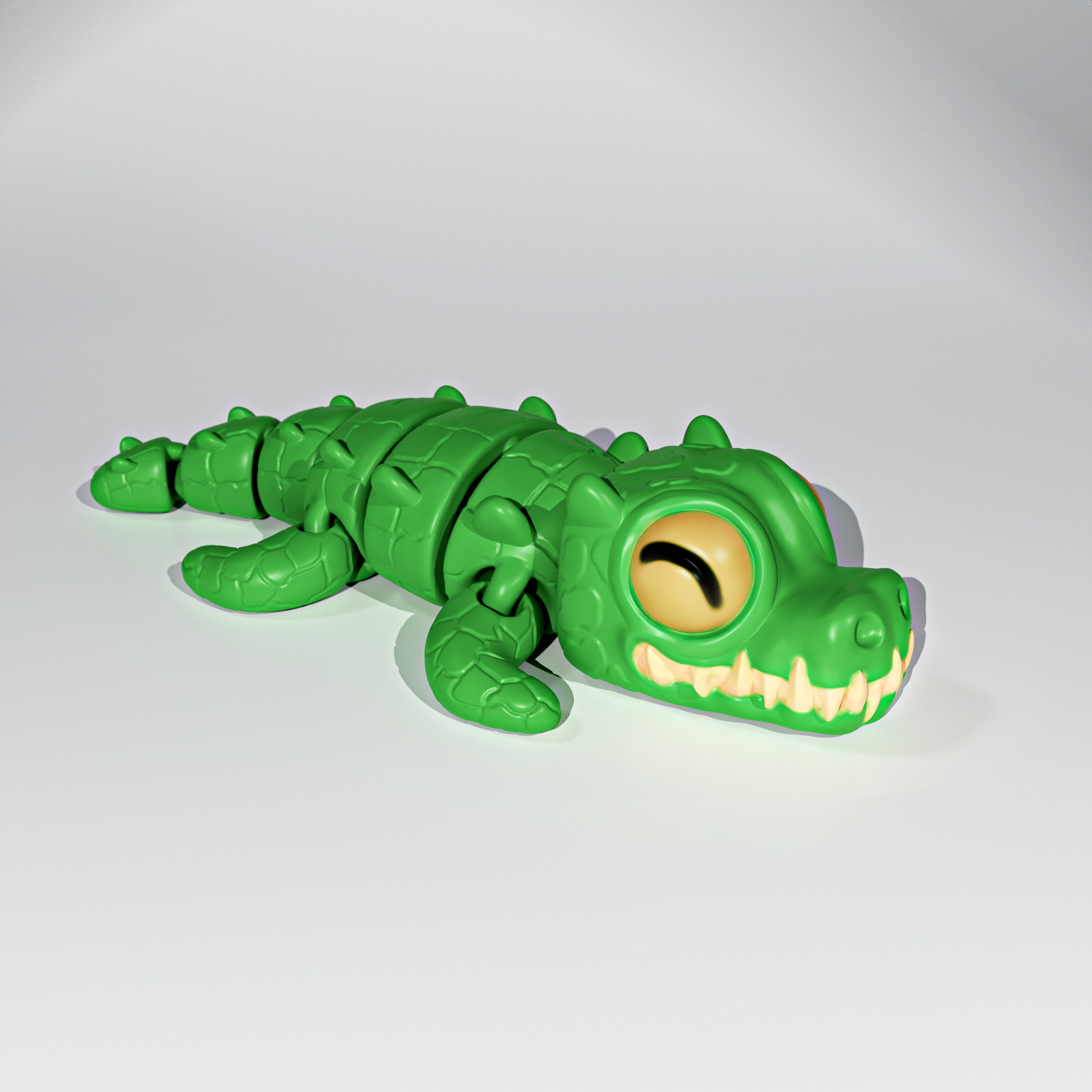 FLEXI CROCODILE PRINT IN PLACE Free 3D print model_3