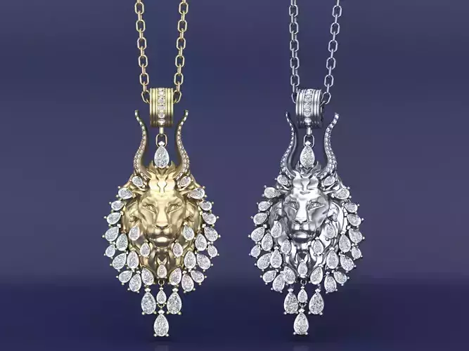 Fantasy Animals Lion Creatures Pendant Necklace CAD Design 3D print model