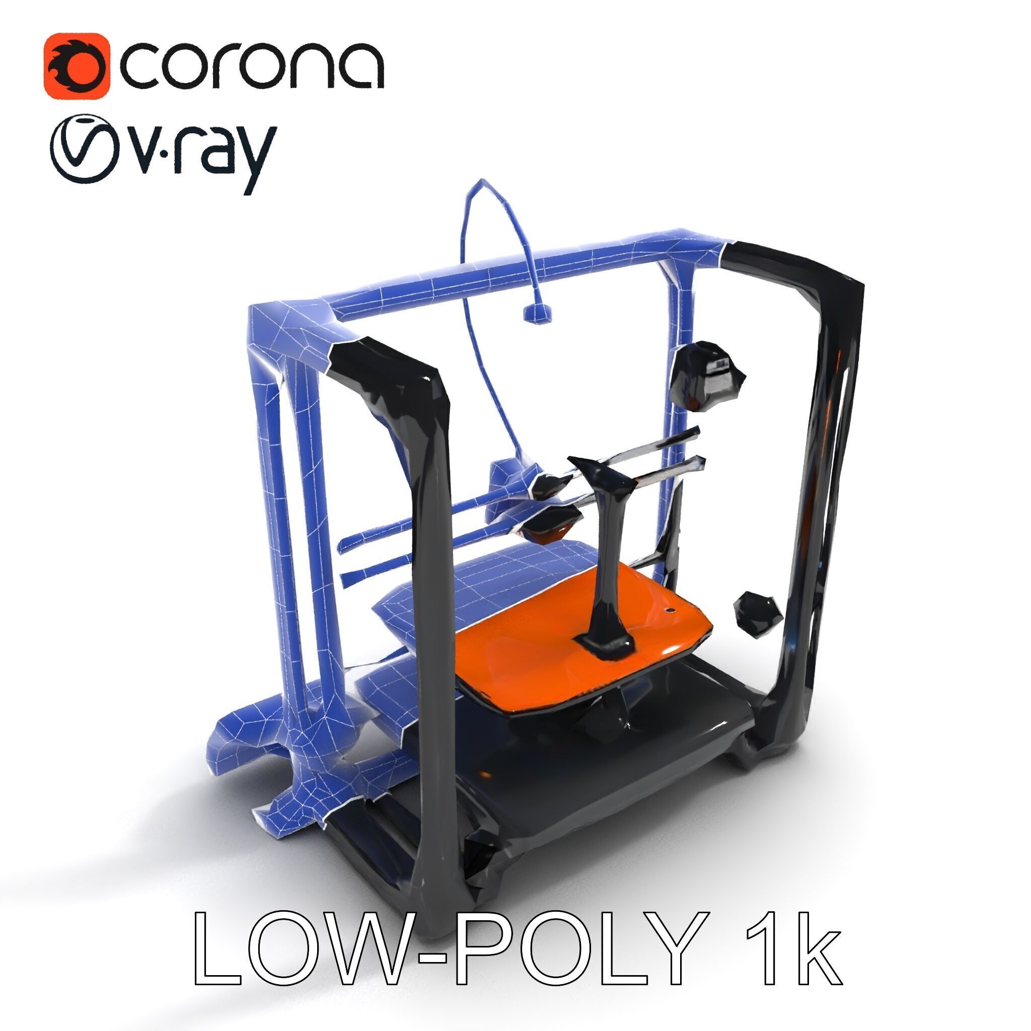 D Printer Model Pack with Various Detail Levels Low-poly 3D model_28