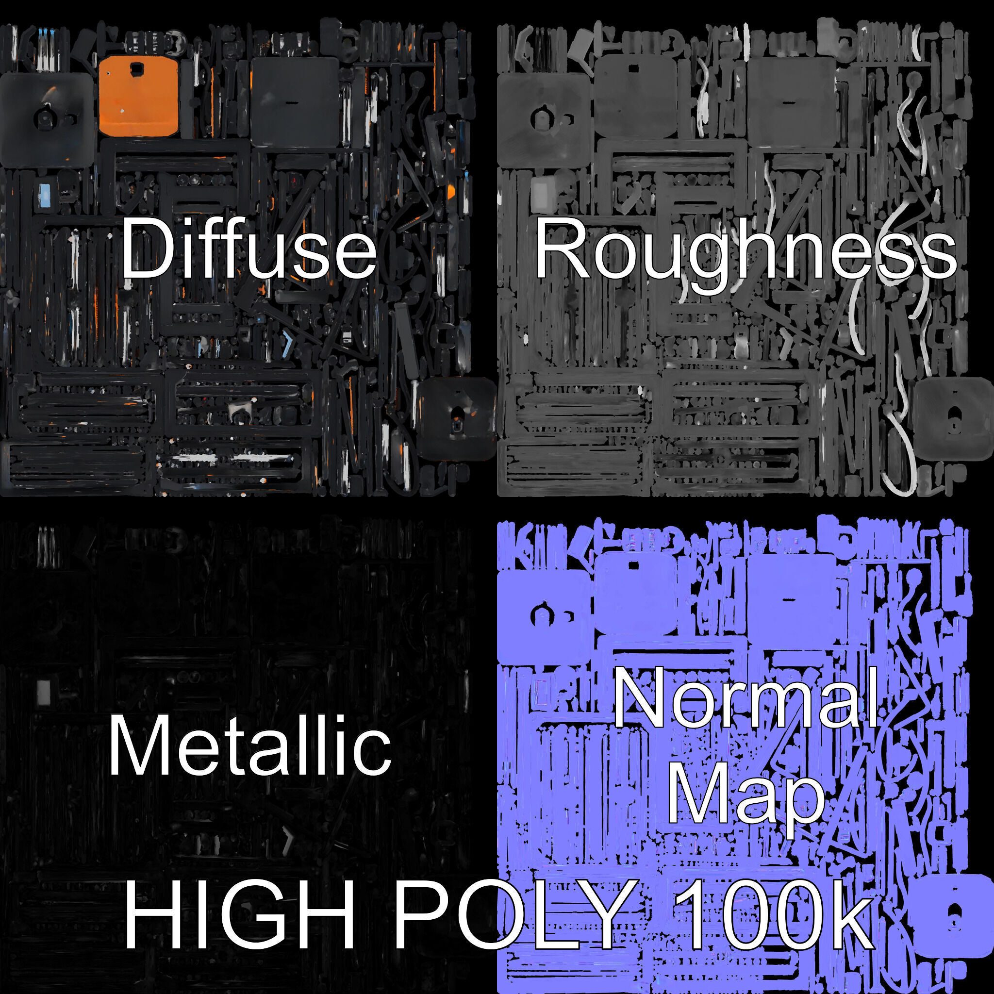 D Printer Model Pack with Various Detail Levels Low-poly 3D model_2