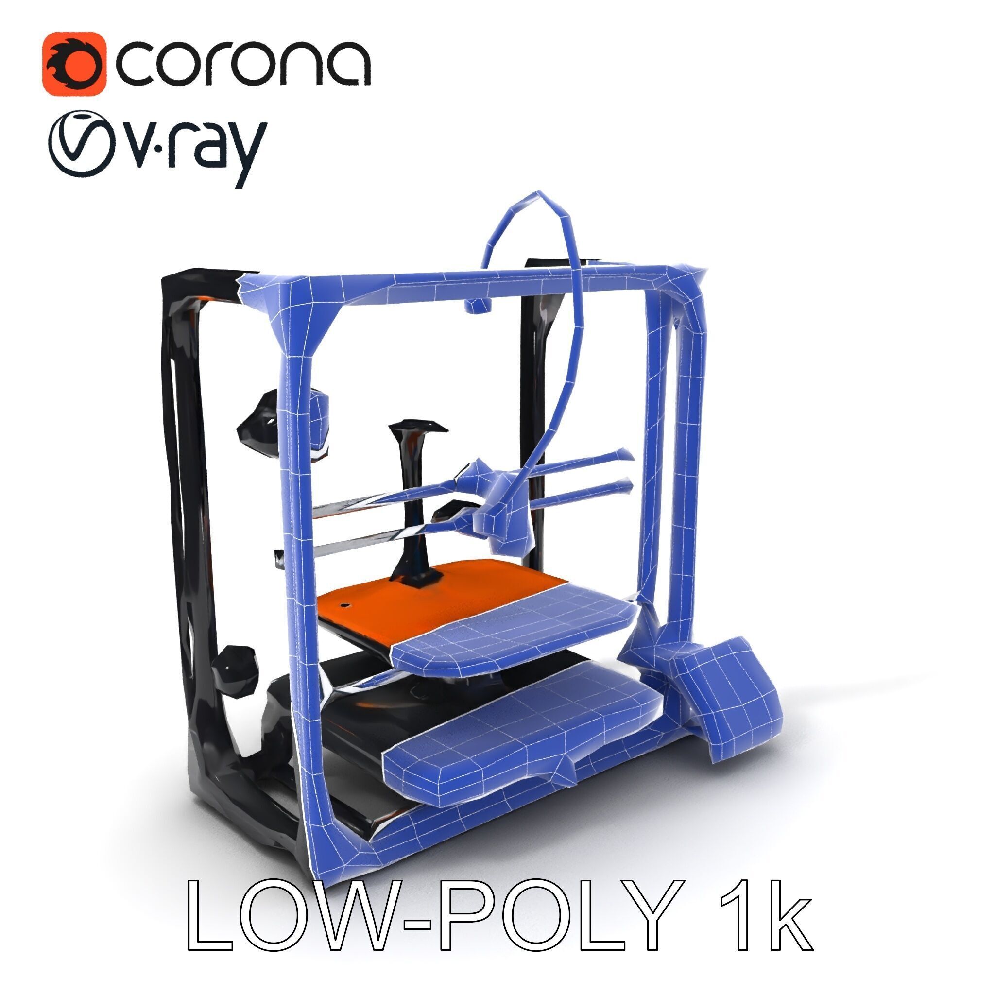 D Printer Model Pack with Various Detail Levels Low-poly 3D model_13