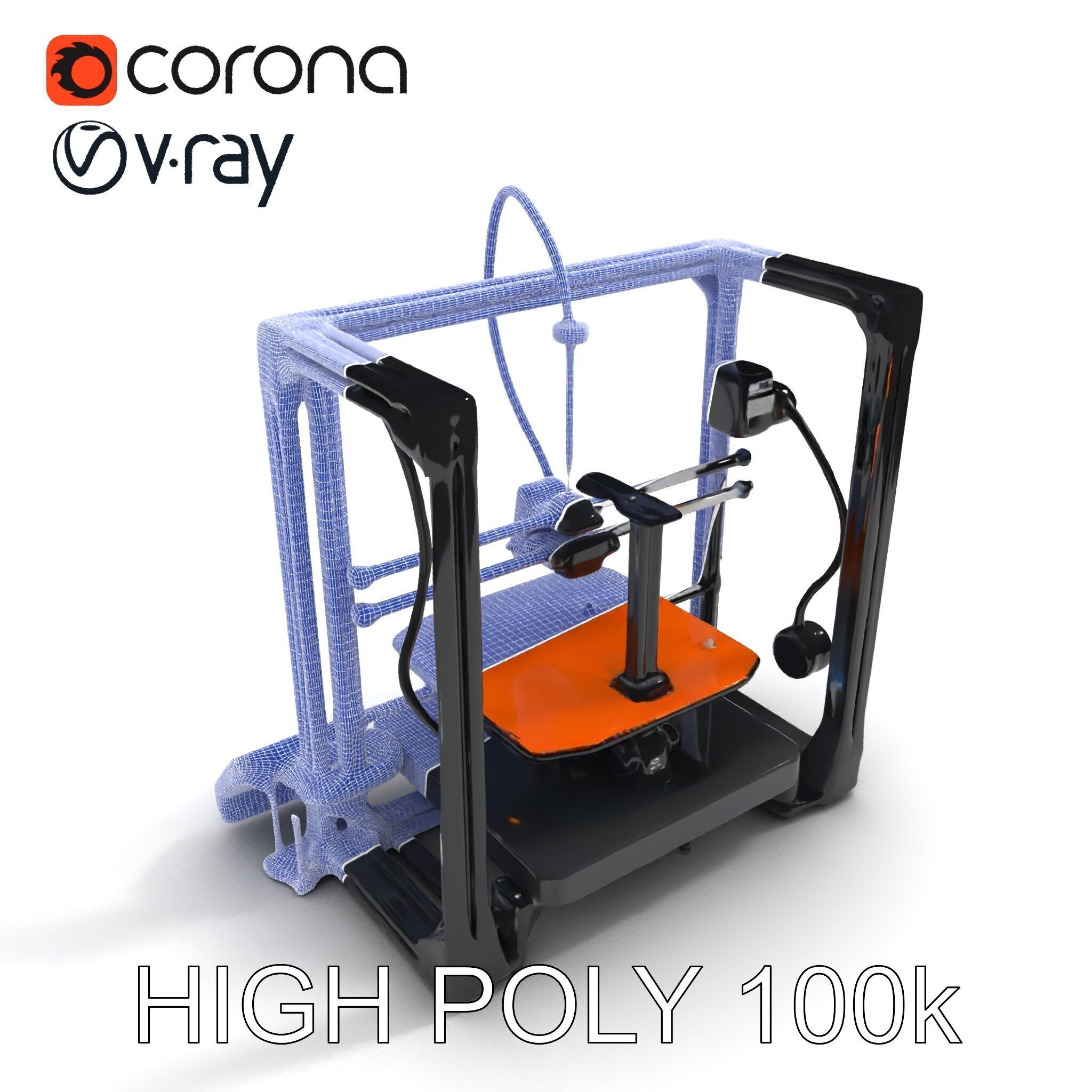 D Printer Model Pack with Various Detail Levels Low-poly 3D model_35