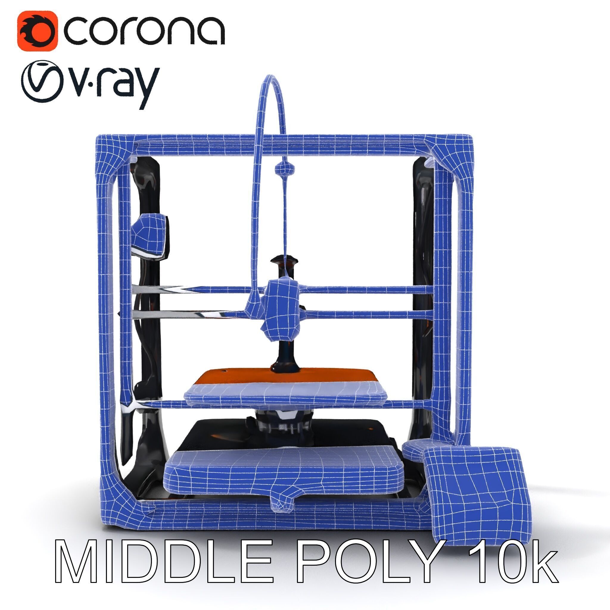 D Printer Model Pack with Various Detail Levels Low-poly 3D model_6