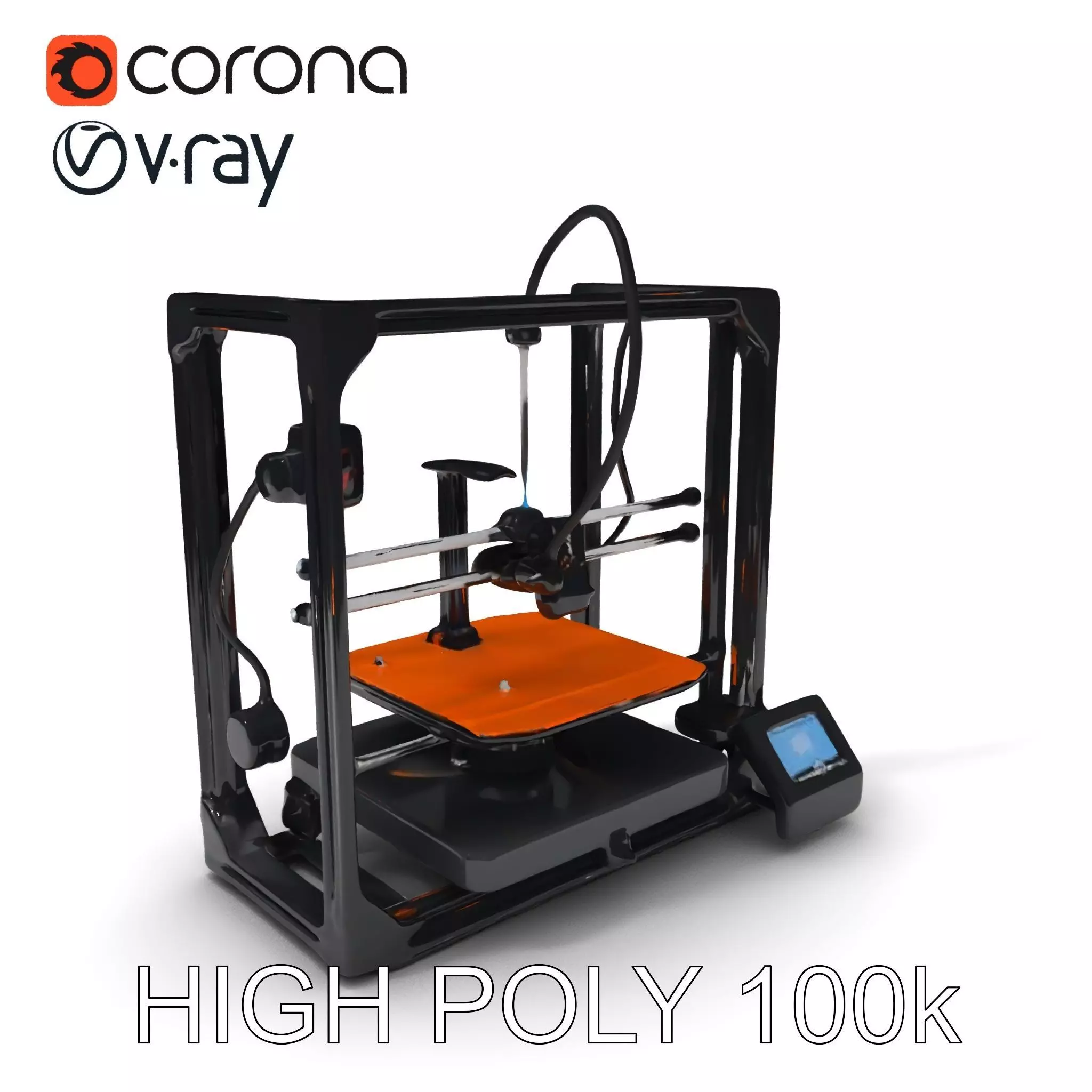 D Printer Model Pack with Various Detail Levels Low-poly 3D model_0