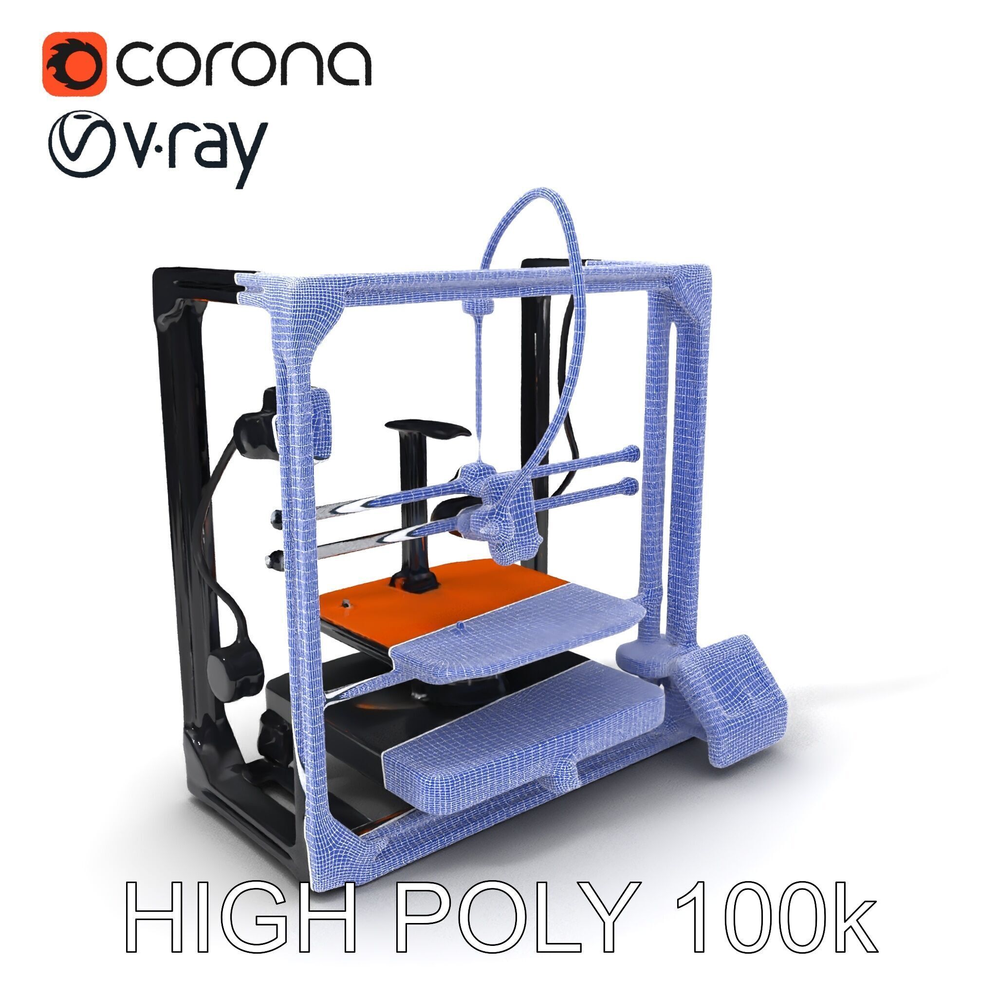 D Printer Model Pack with Various Detail Levels Low-poly 3D model_3