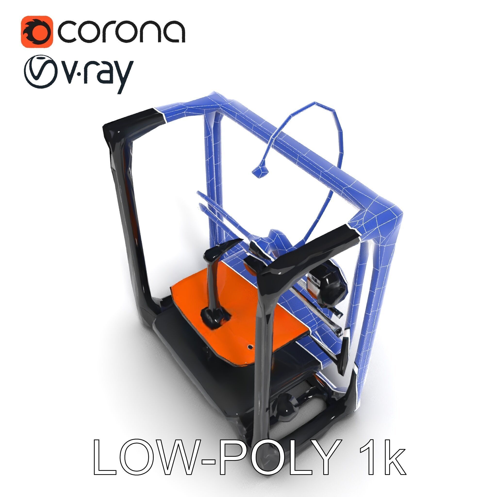 D Printer Model Pack with Various Detail Levels Low-poly 3D model_16