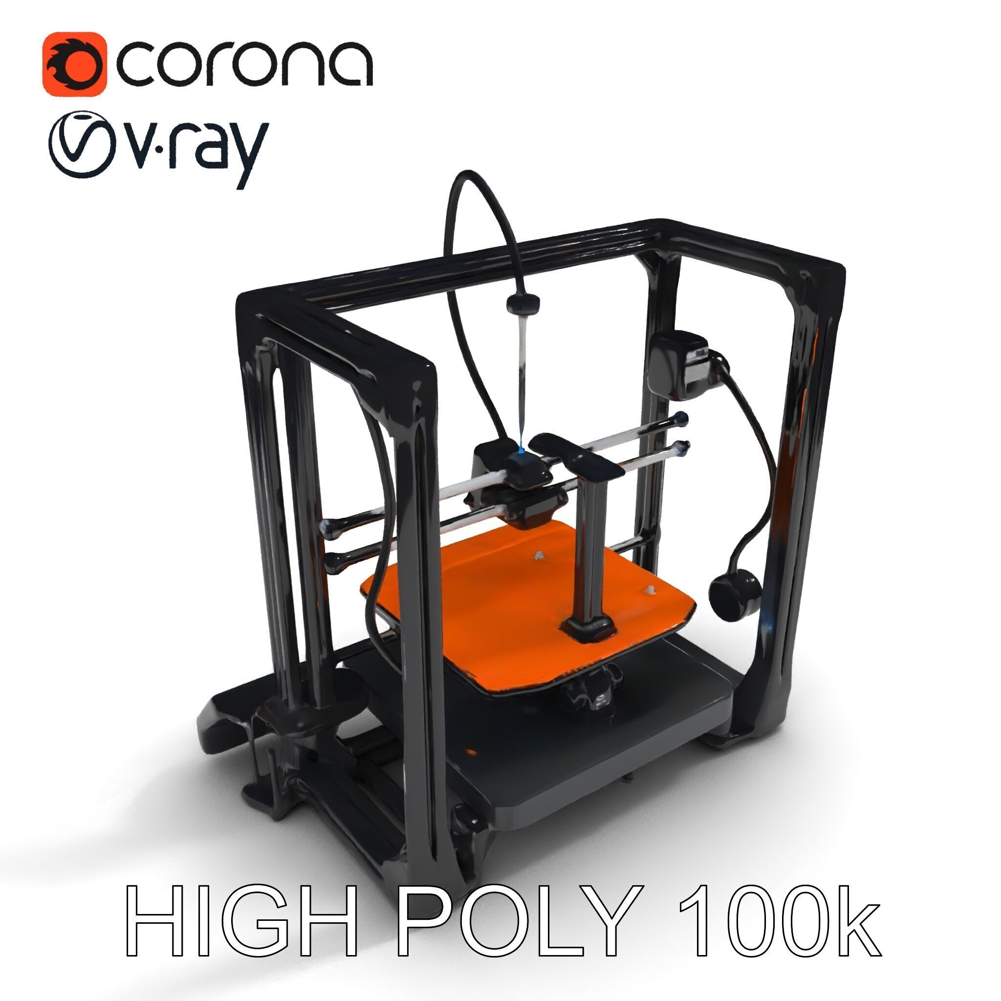 D Printer Model Pack with Various Detail Levels Low-poly 3D model_8