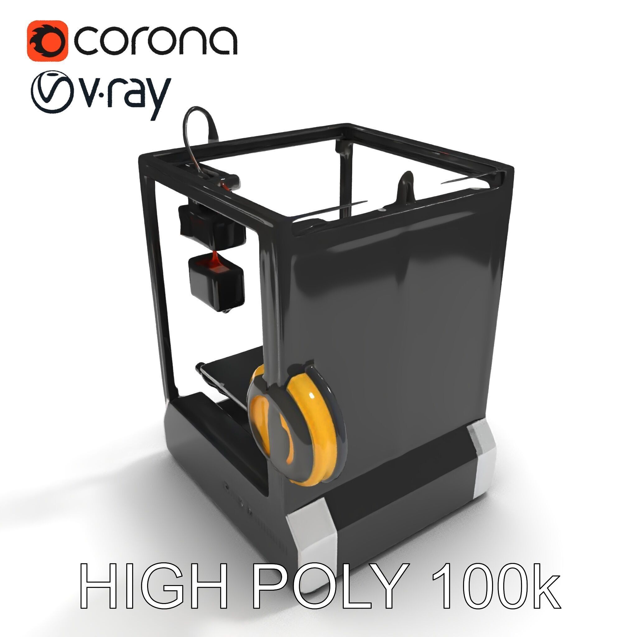 D Printer Model Pack with HighDetail Features Low-poly 3D model_20
