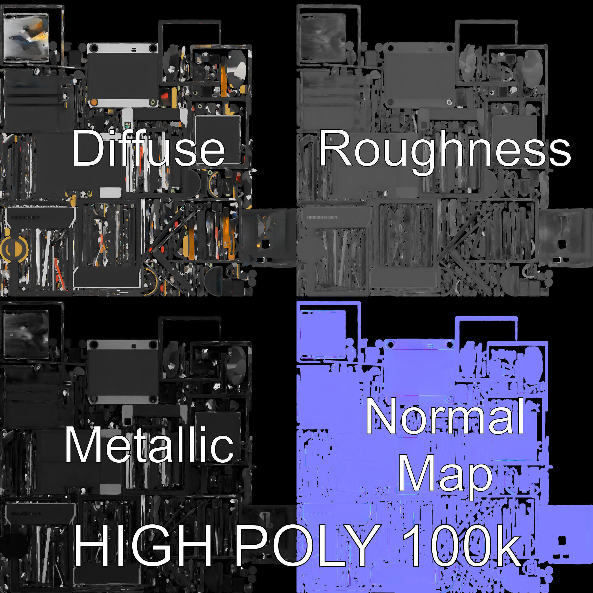 D Printer Model Pack with HighDetail Features Low-poly 3D model_2