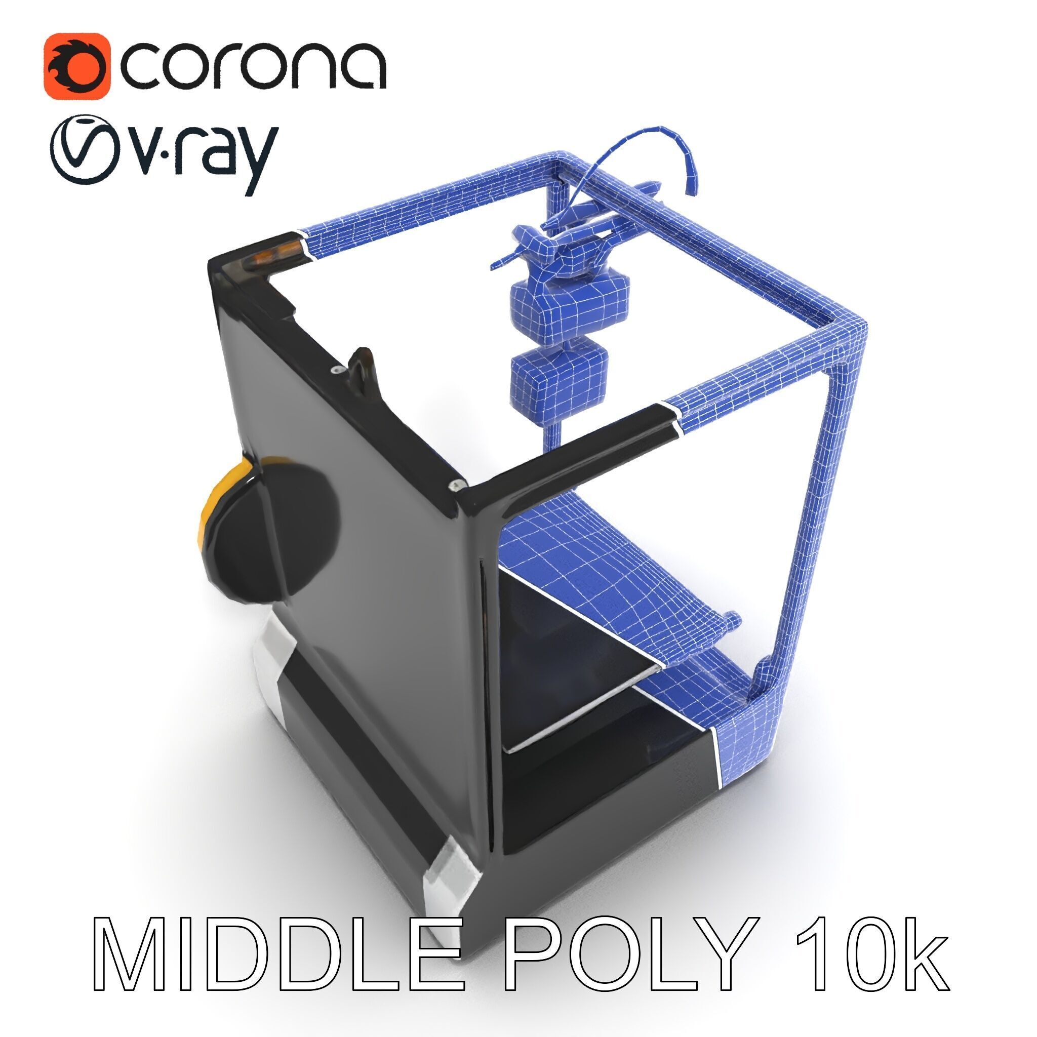 D Printer Model Pack with HighDetail Features Low-poly 3D model_6