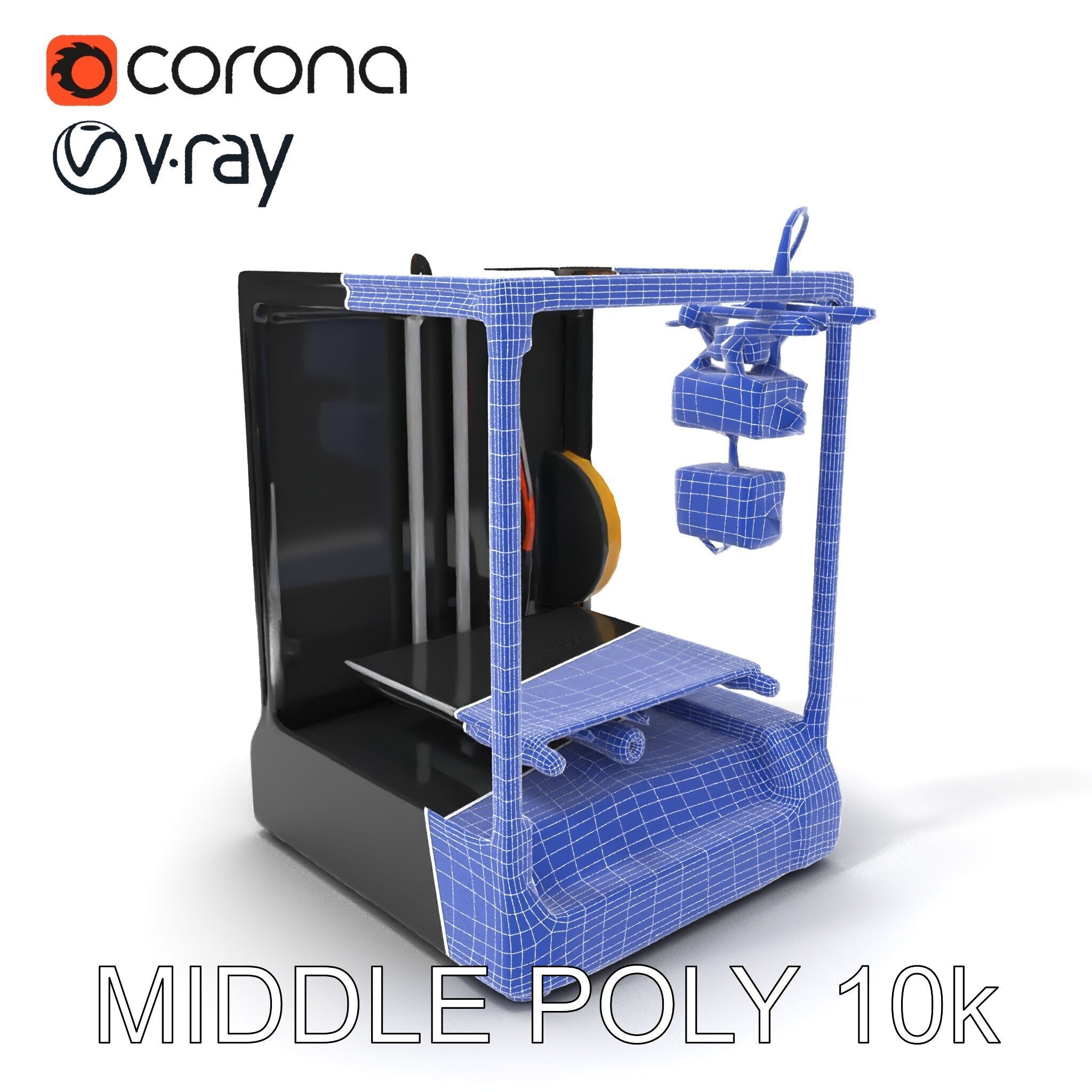 D Printer Model Pack with HighDetail Features Low-poly 3D model_8