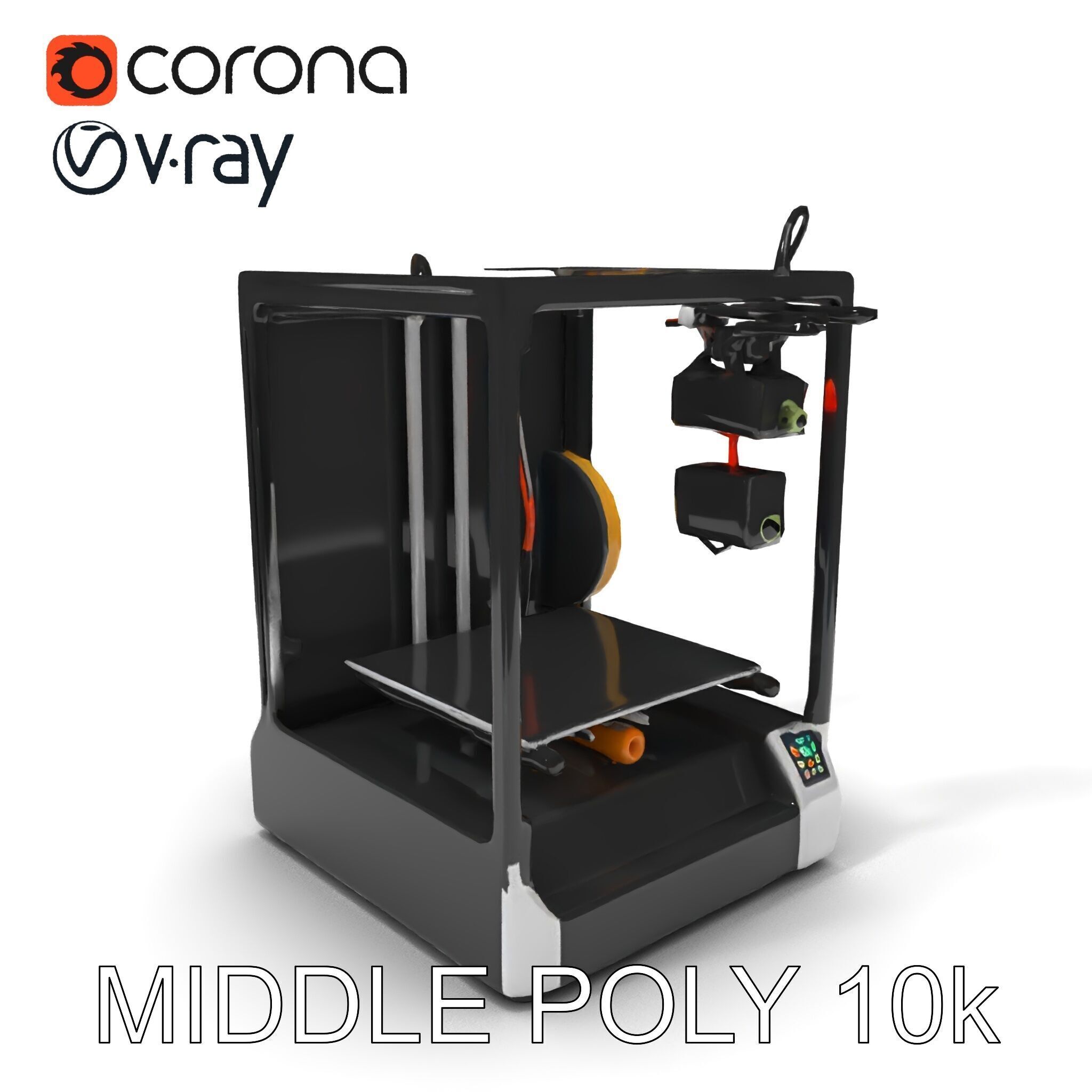 D Printer Model Pack with HighDetail Features Low-poly 3D model_24