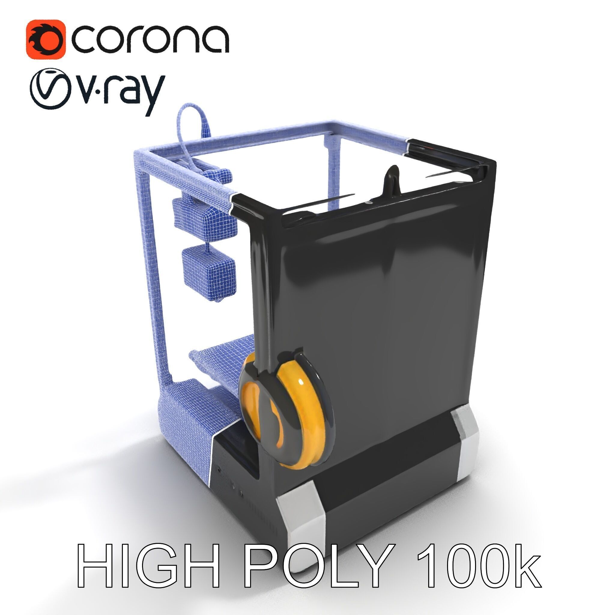 D Printer Model Pack with HighDetail Features Low-poly 3D model_14