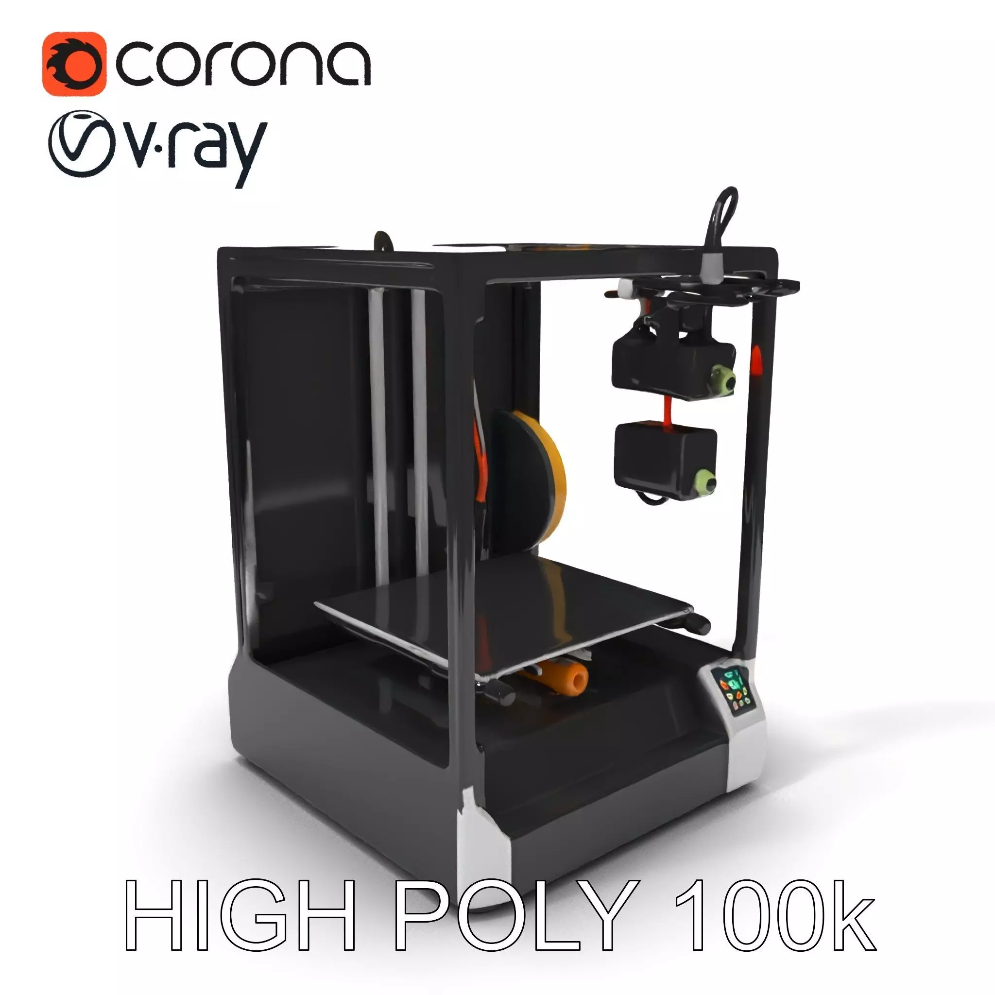 D Printer Model Pack with HighDetail Features Low-poly 3D model_0