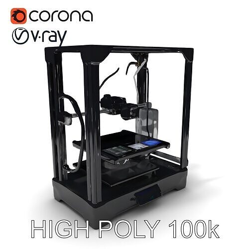 D Printer Model Pack  High Fidelity Design for Realistic Rend... Low-poly 3D model