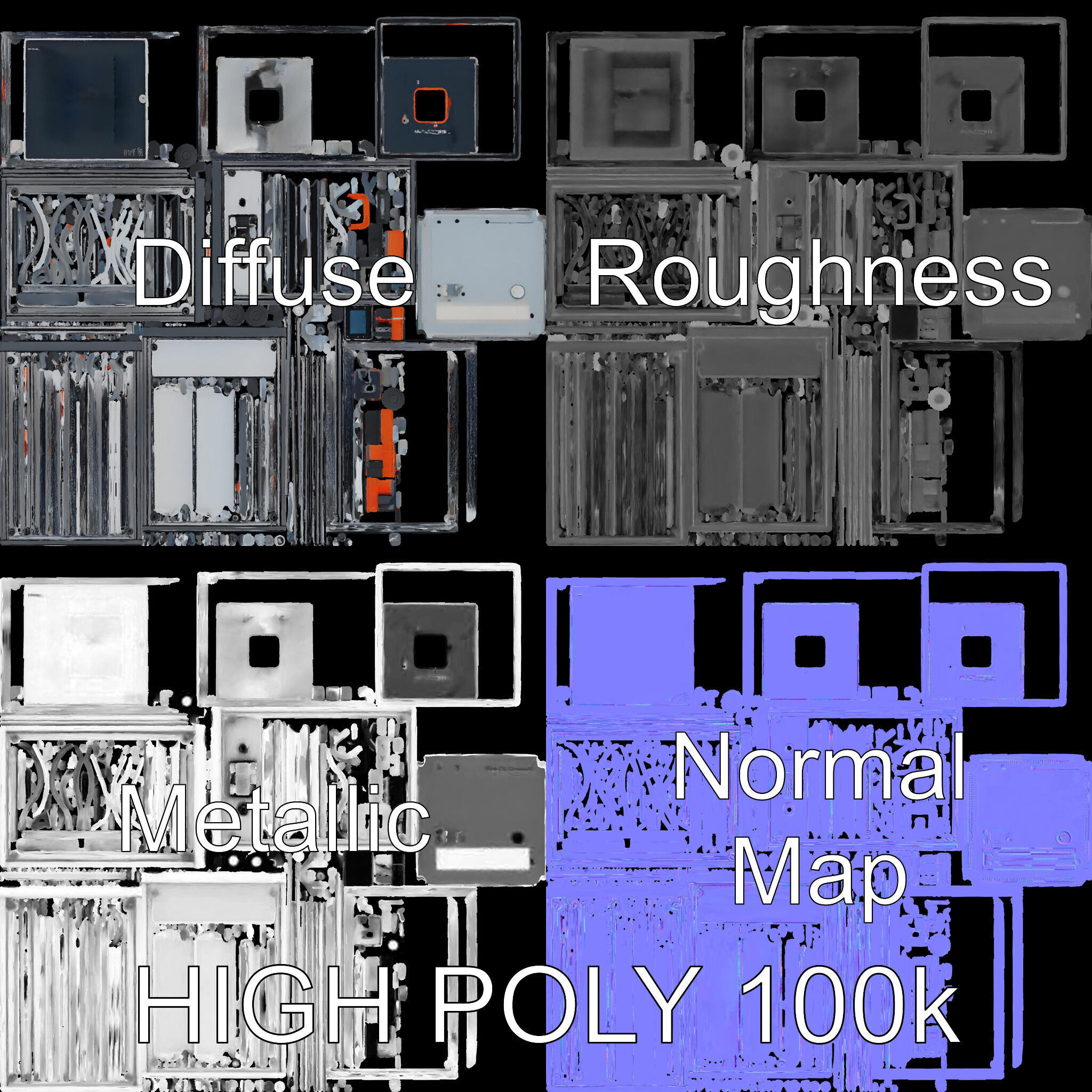 Desktop D Printer Model Pack with Transparent Enclosure Low-poly 3D model_2