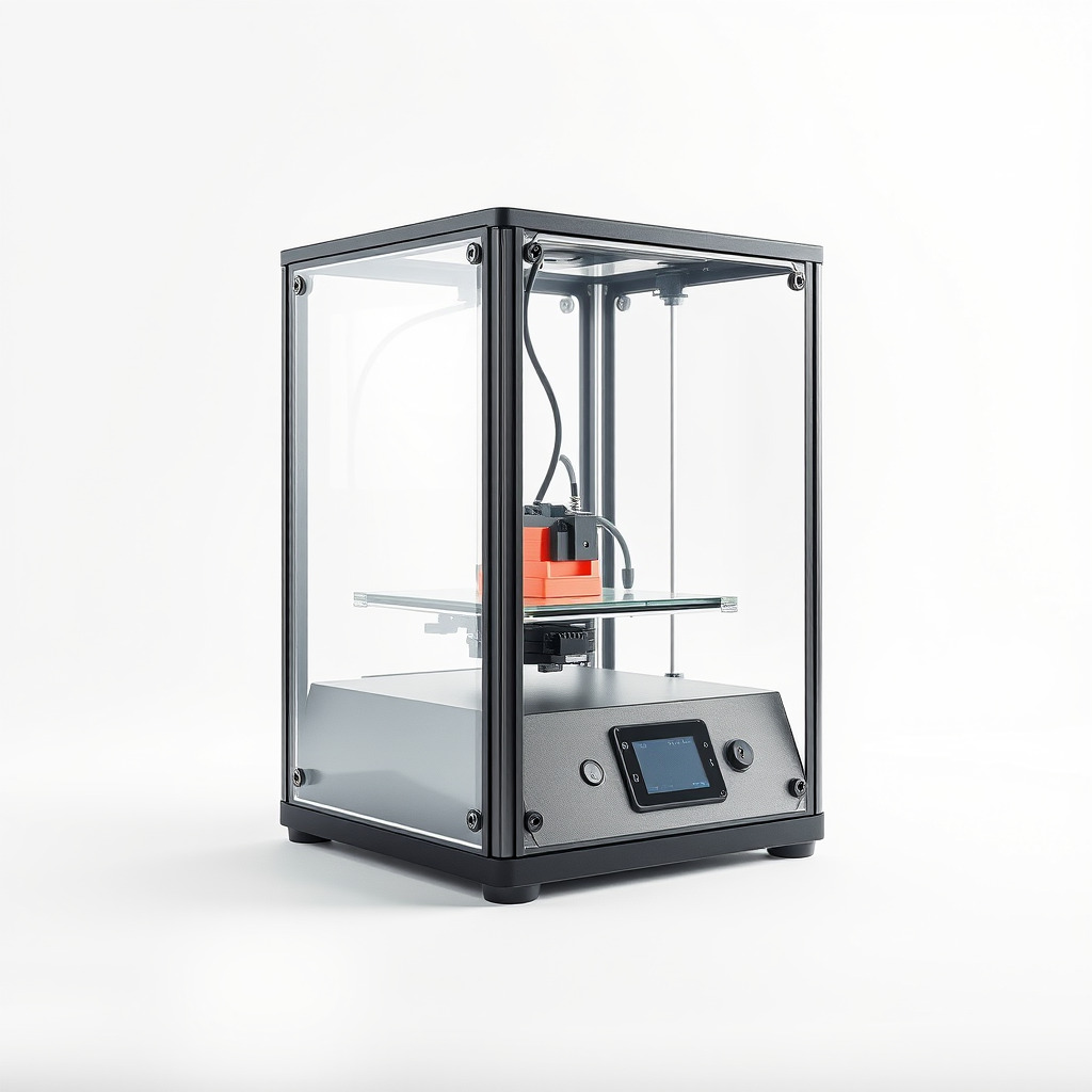 Desktop D Printer Model Pack with Transparent Enclosure Low-poly 3D model_4