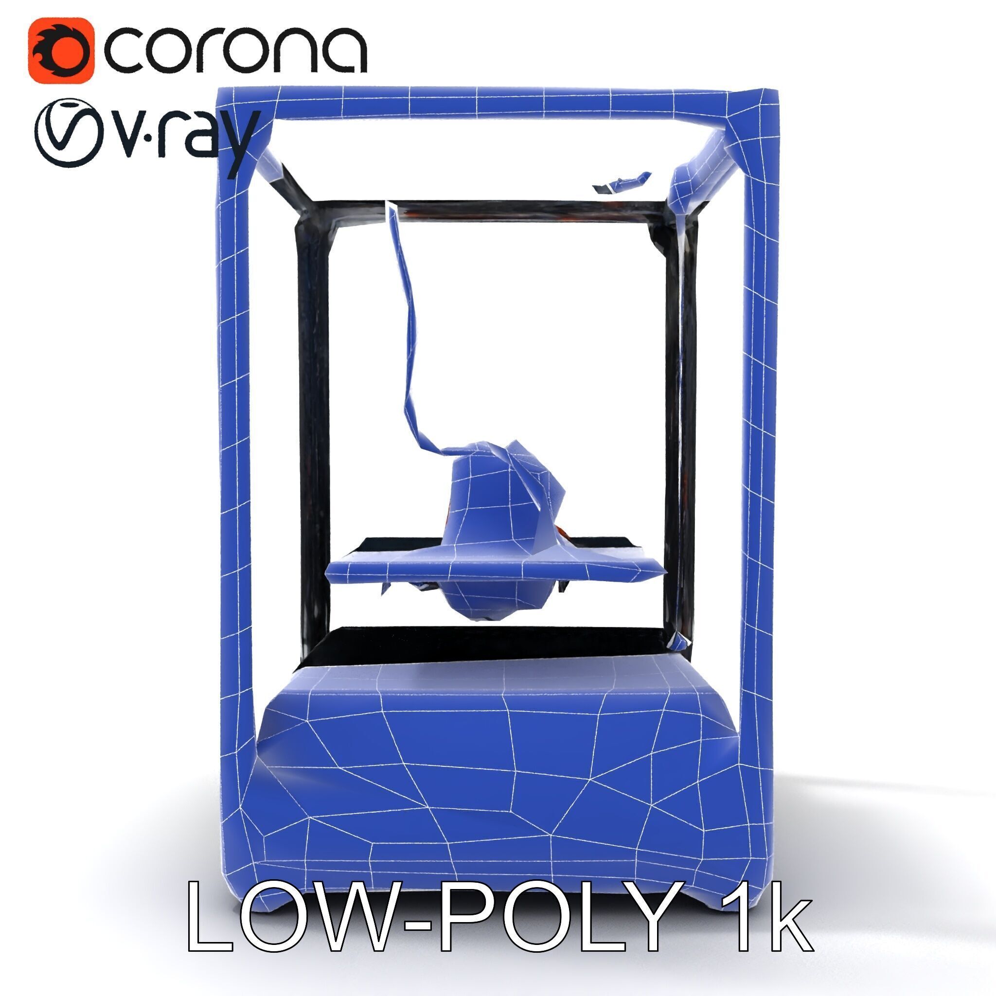 Desktop D Printer Model Pack with Transparent Enclosure Low-poly 3D model_30