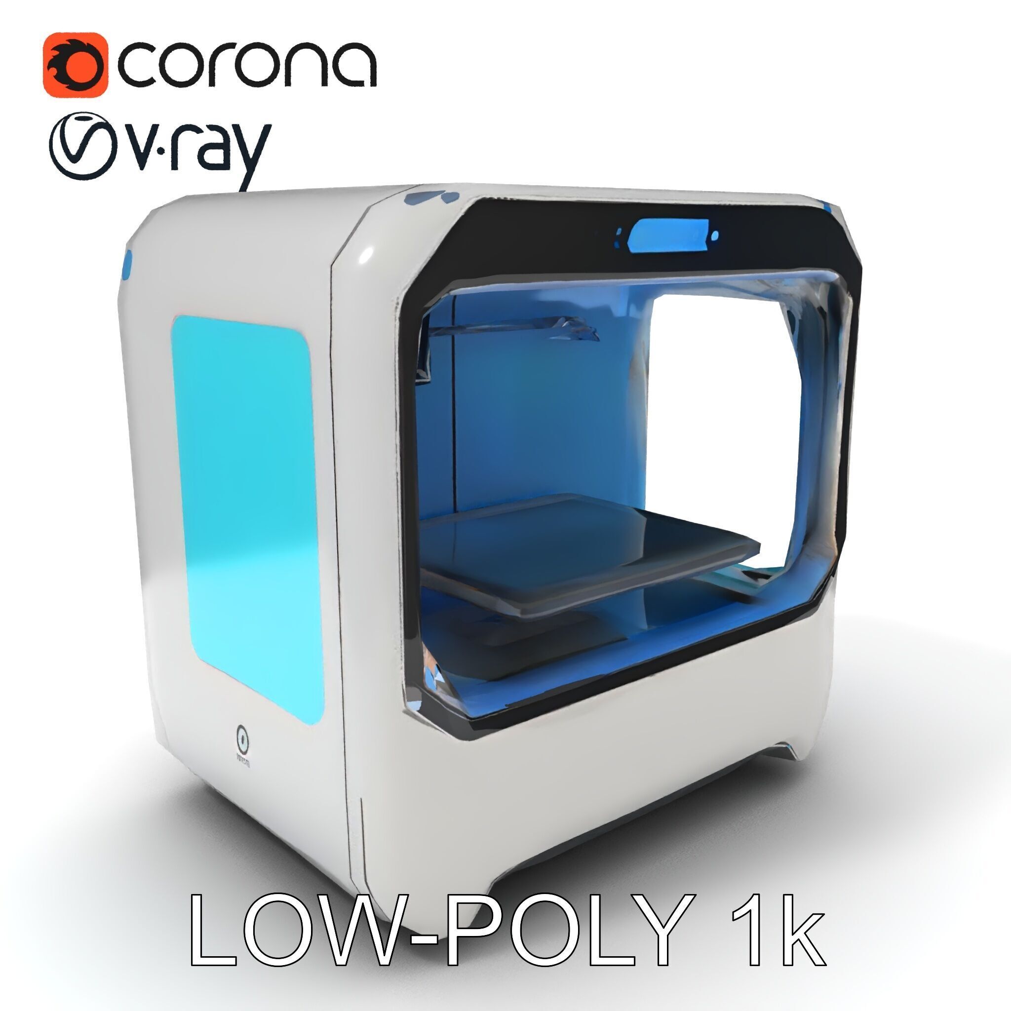 Futuristic D Printer Model Pack Low-poly 3D model_24