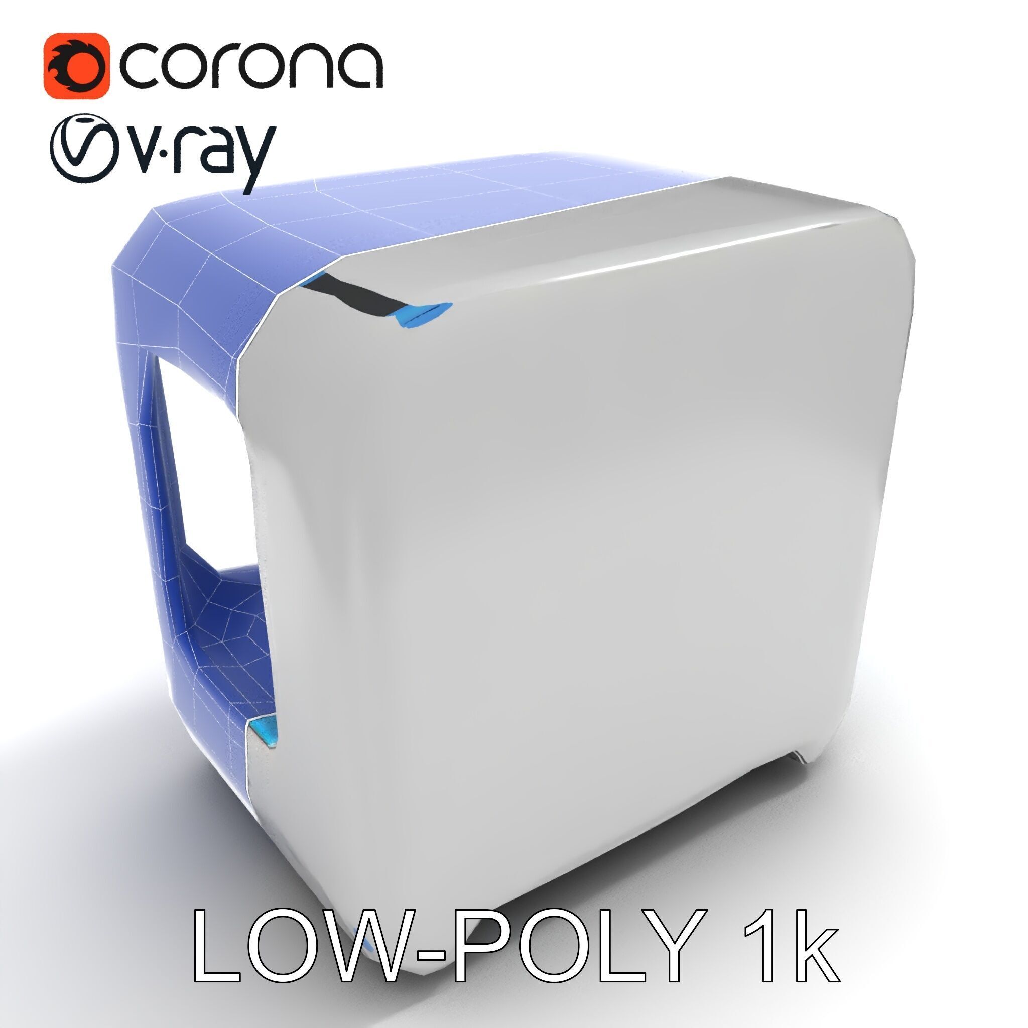 Futuristic D Printer Model Pack Low-poly 3D model_16