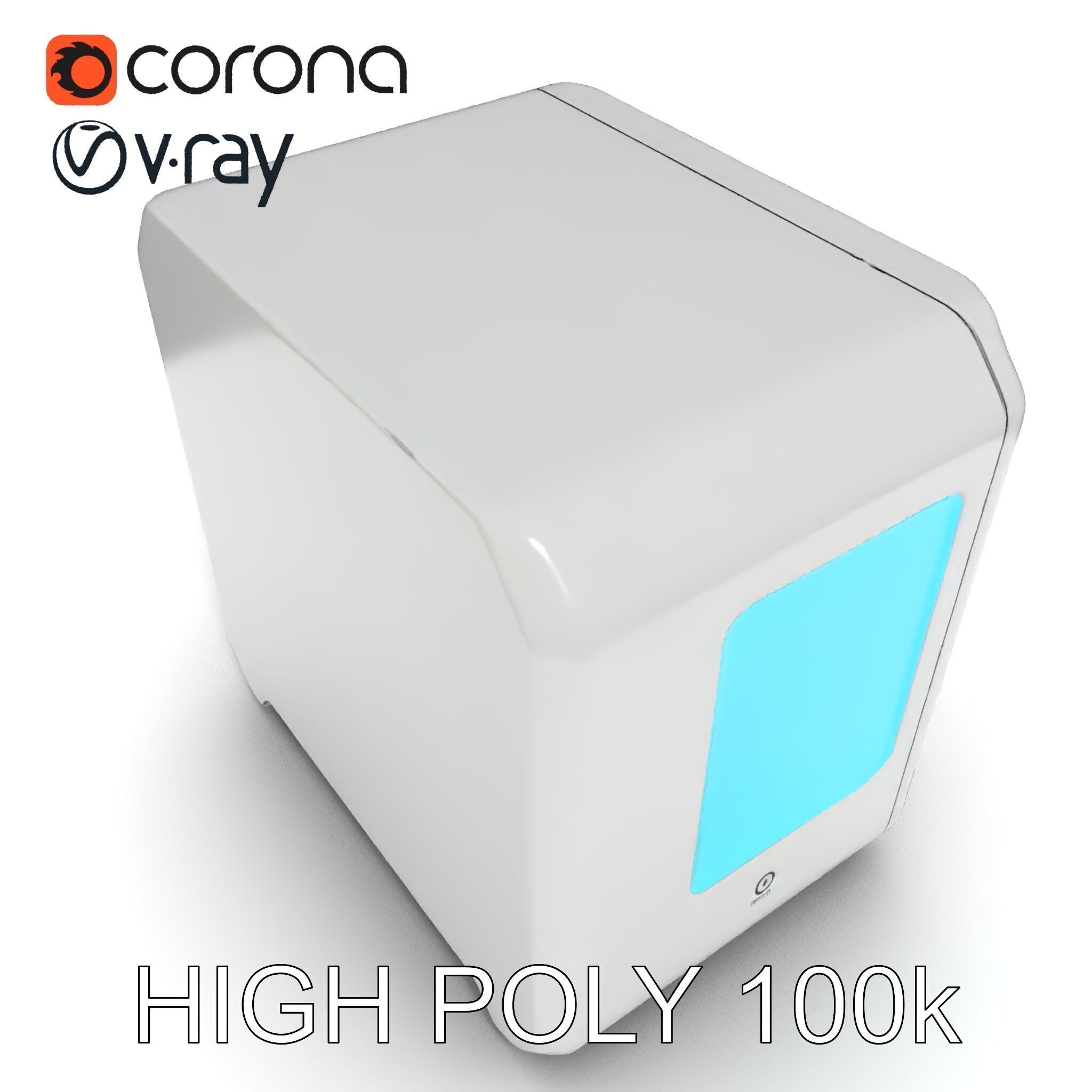 Futuristic D Printer Model Pack Low-poly 3D model_35