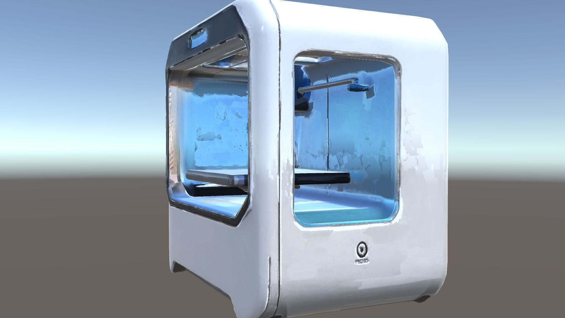 Futuristic D Printer Model Pack Low-poly 3D model_15